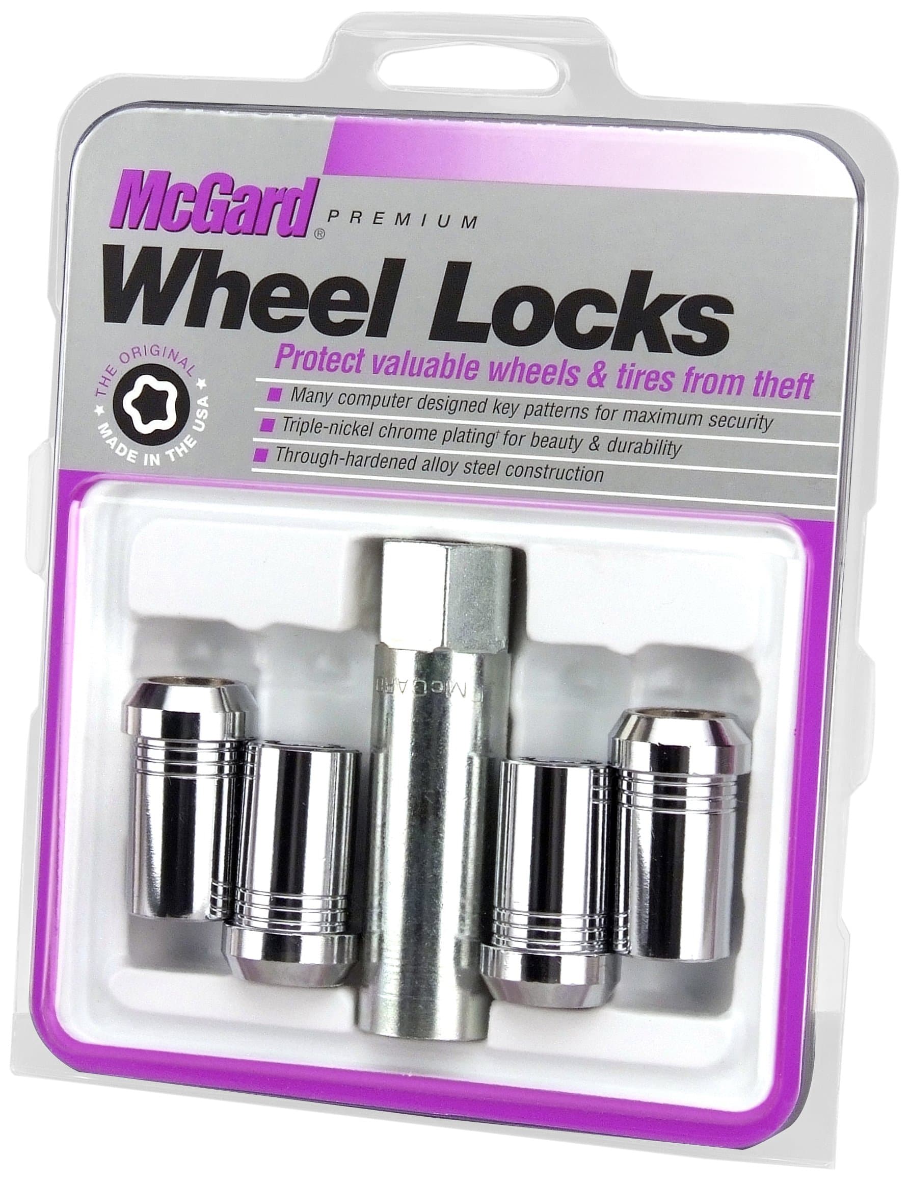 McGard 25115 Chrome (M14 x 1.5 Thread Size) Tuner Style Cone Seat Wheel Lock Set of 4