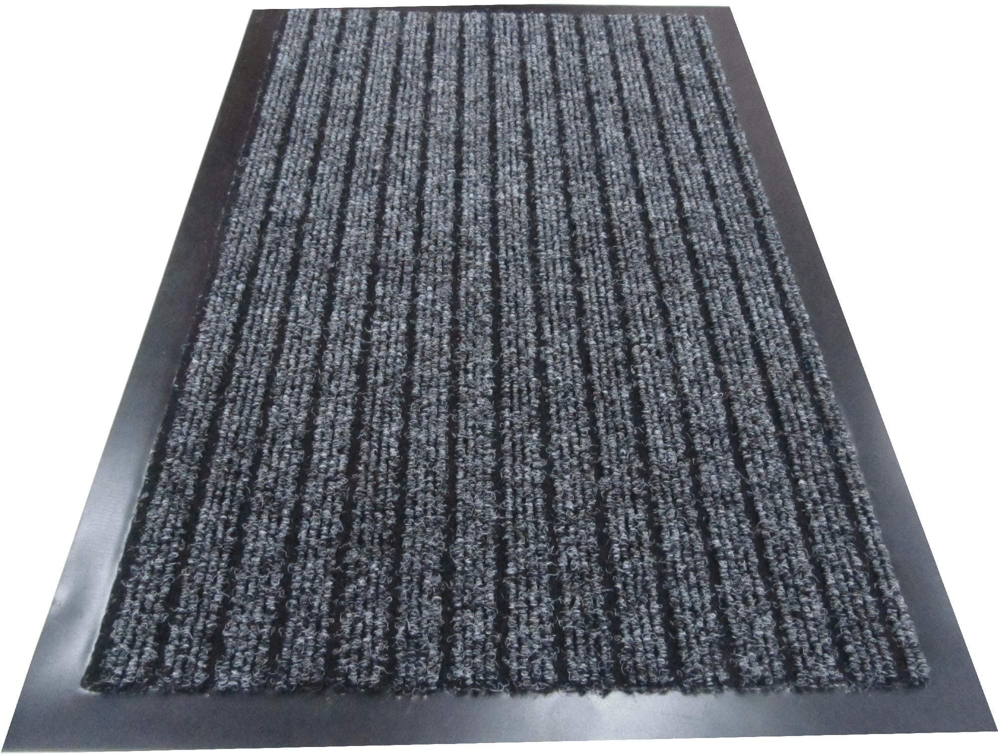 High Quality Deluxe Extra Large Runner Mat (66 X 185 cm) Charcoal Ribbed Doormats. Machine Washable Entrance Door Mat suitable Kitchen doormats, entrance mats, washable mats, office mats, dirt trapper mats, dust mats, Dust control doormats, barrier mats, floor mats, dust control floor mats. These rubber edge anti-slip floor mats are among the best dust trappers mats and can be used at office reception, restaurants, food shops, takeaways, barber shop, post offices and off licence shops.