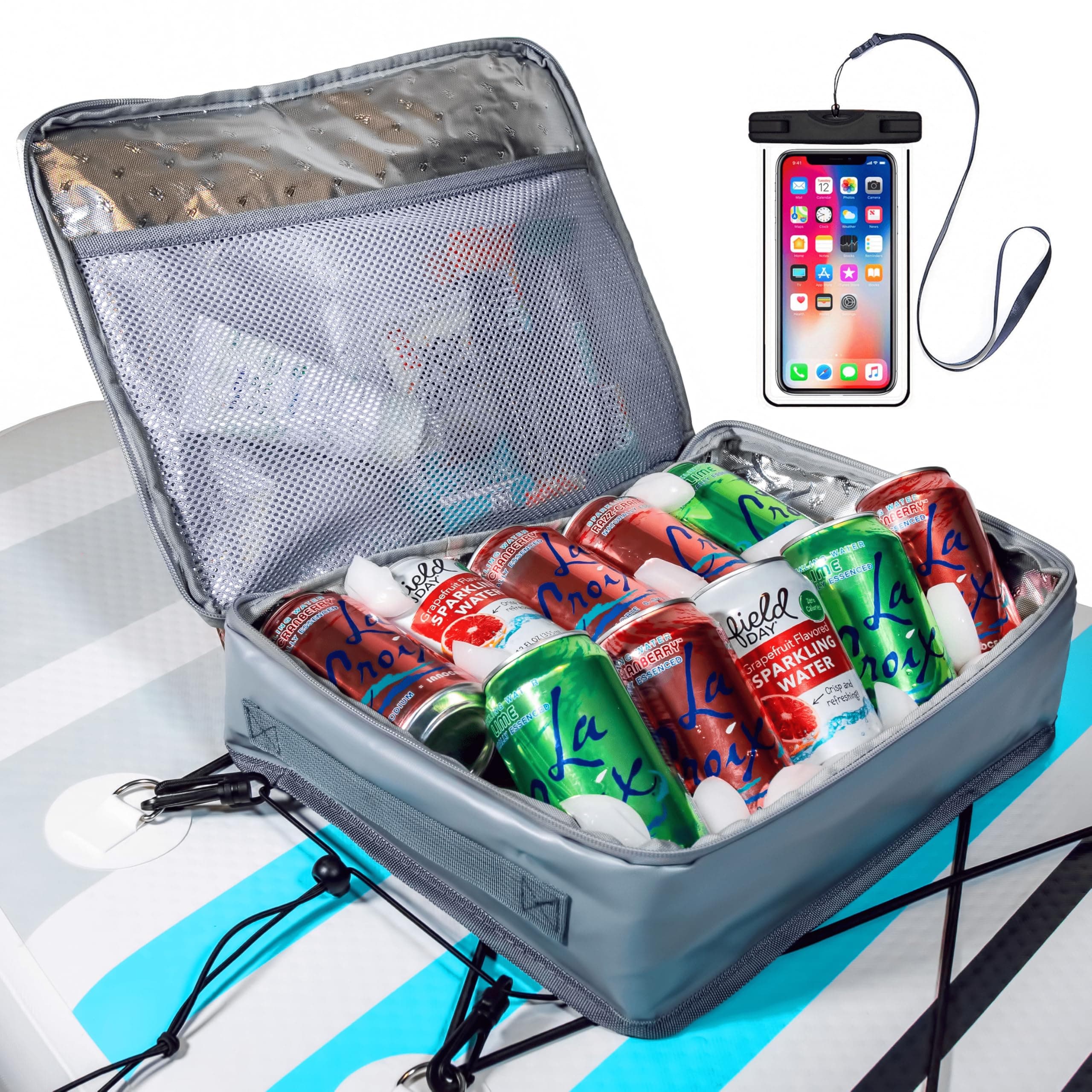 Paddle Board Accessories Cooler with Waterproof Phone Case Essential SUP Accessories for Paddleboarding