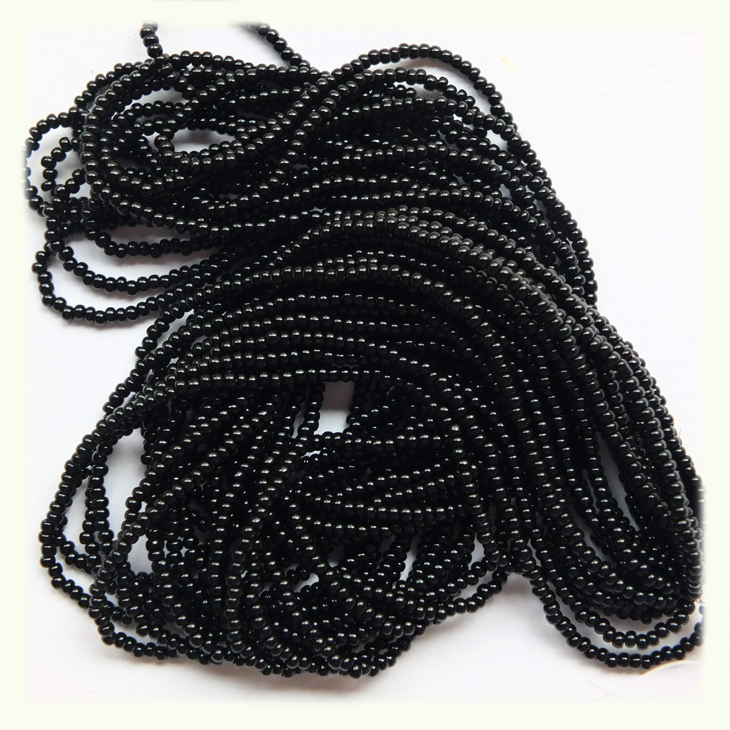 Seed Beads 10/0 Czech Opaque Black (one Hank Pack)