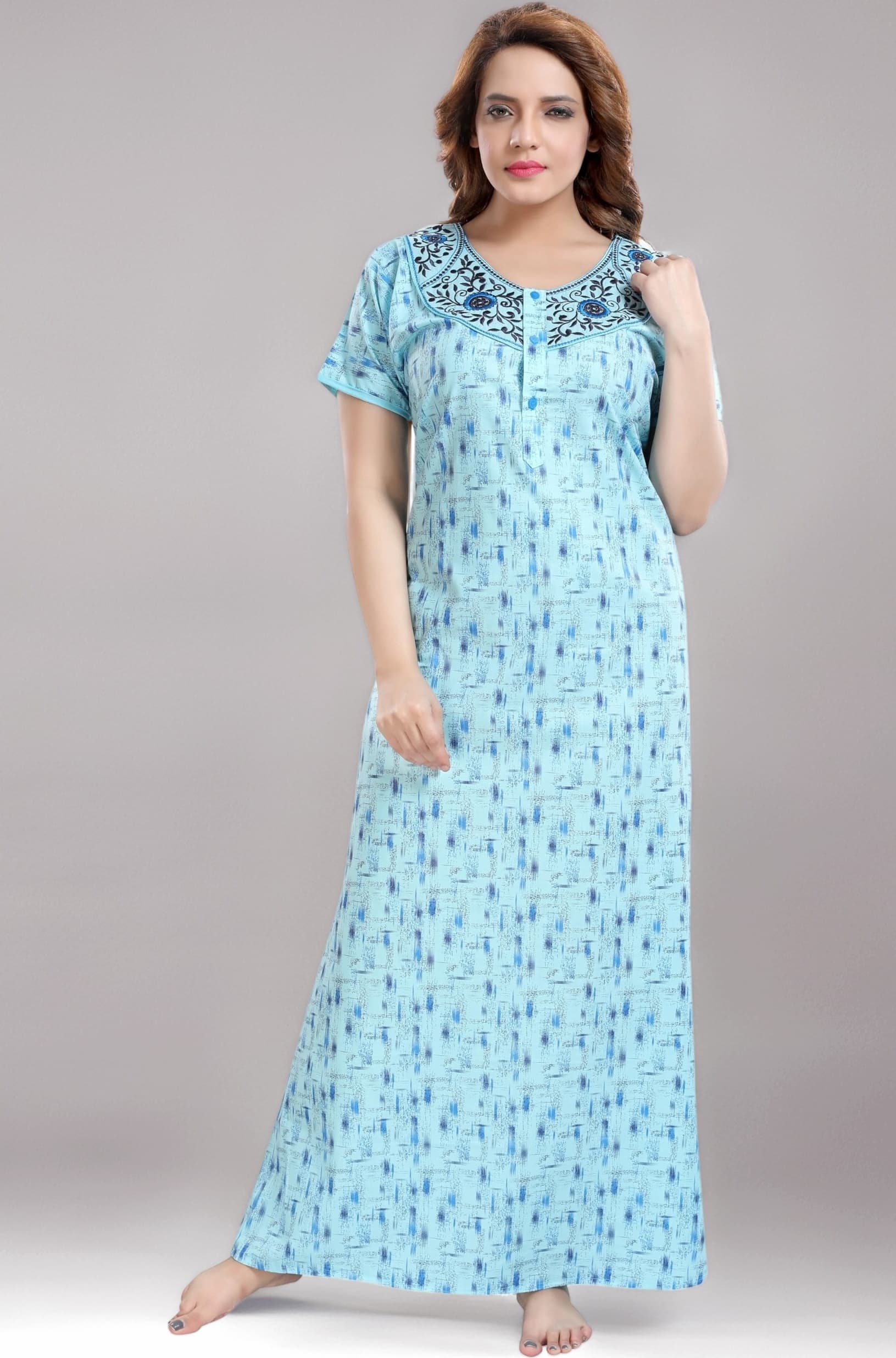 TRUNDZ Women Cotton Maxi Nighty