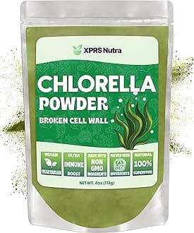 Chlorella Powder - Broken Cell Wall Chlorophyll Powder - Chlorella Powder for Immunity - Vegan Friendly Complete Protein (4 Ounce)