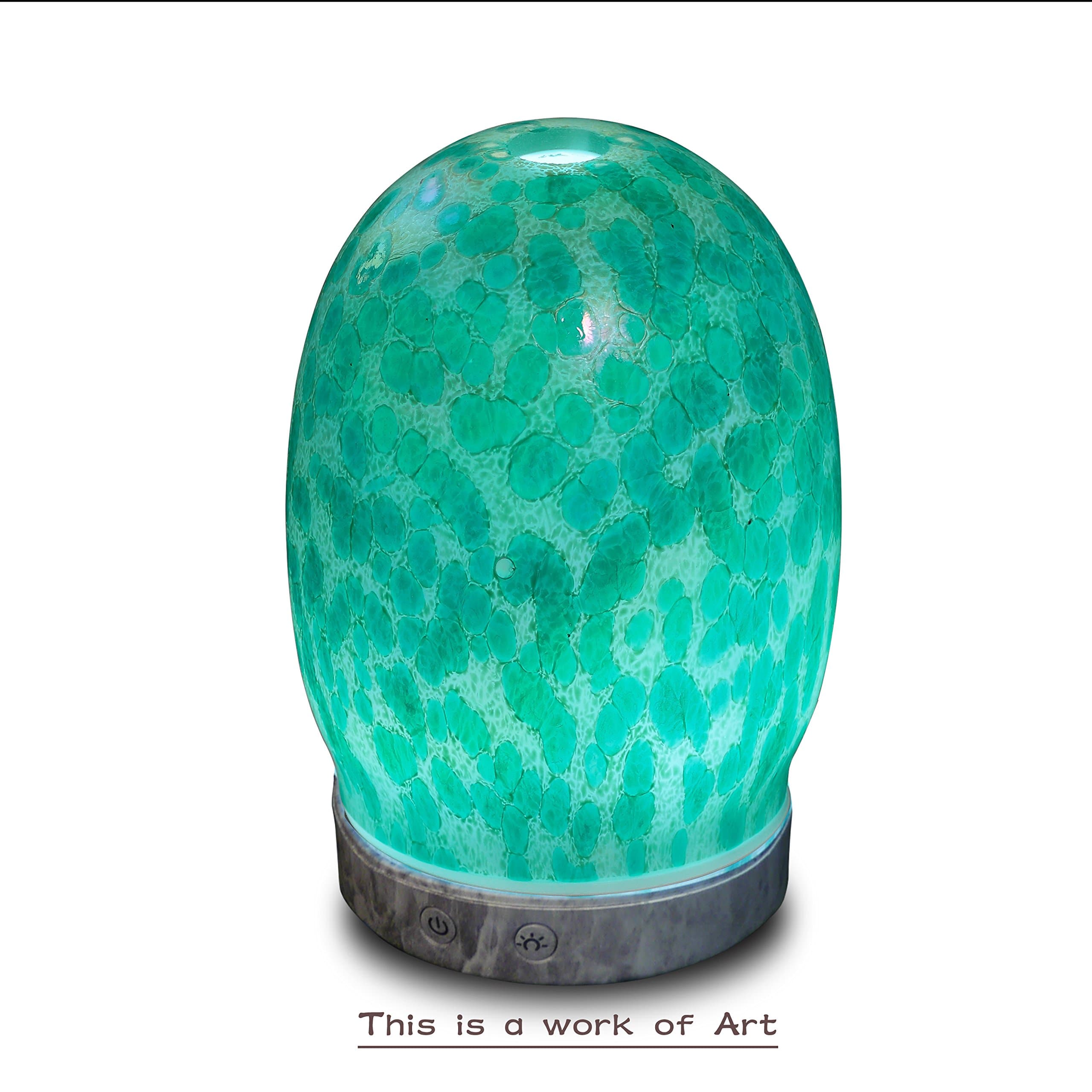 AA Art Glass Rill Aroma Essential Oil Diffuser Aromatherapy Humidifier 120ml Housing with 14-Color LED Light