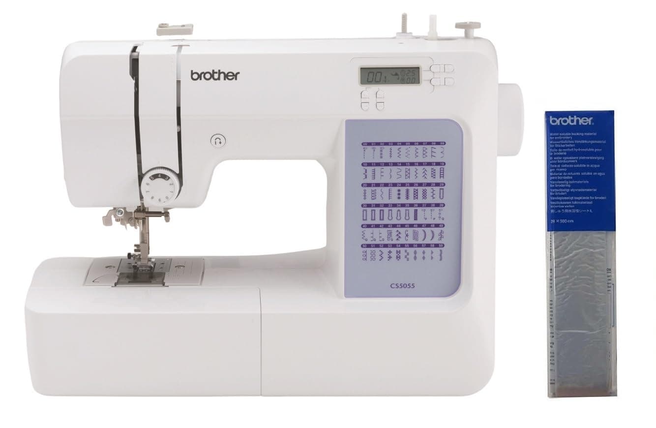 CS5055 Computerized Sewing Machine, 60 Built-in Stitches, LCD Display, 7 Feet and SA520 Water Soluble Stabilizer