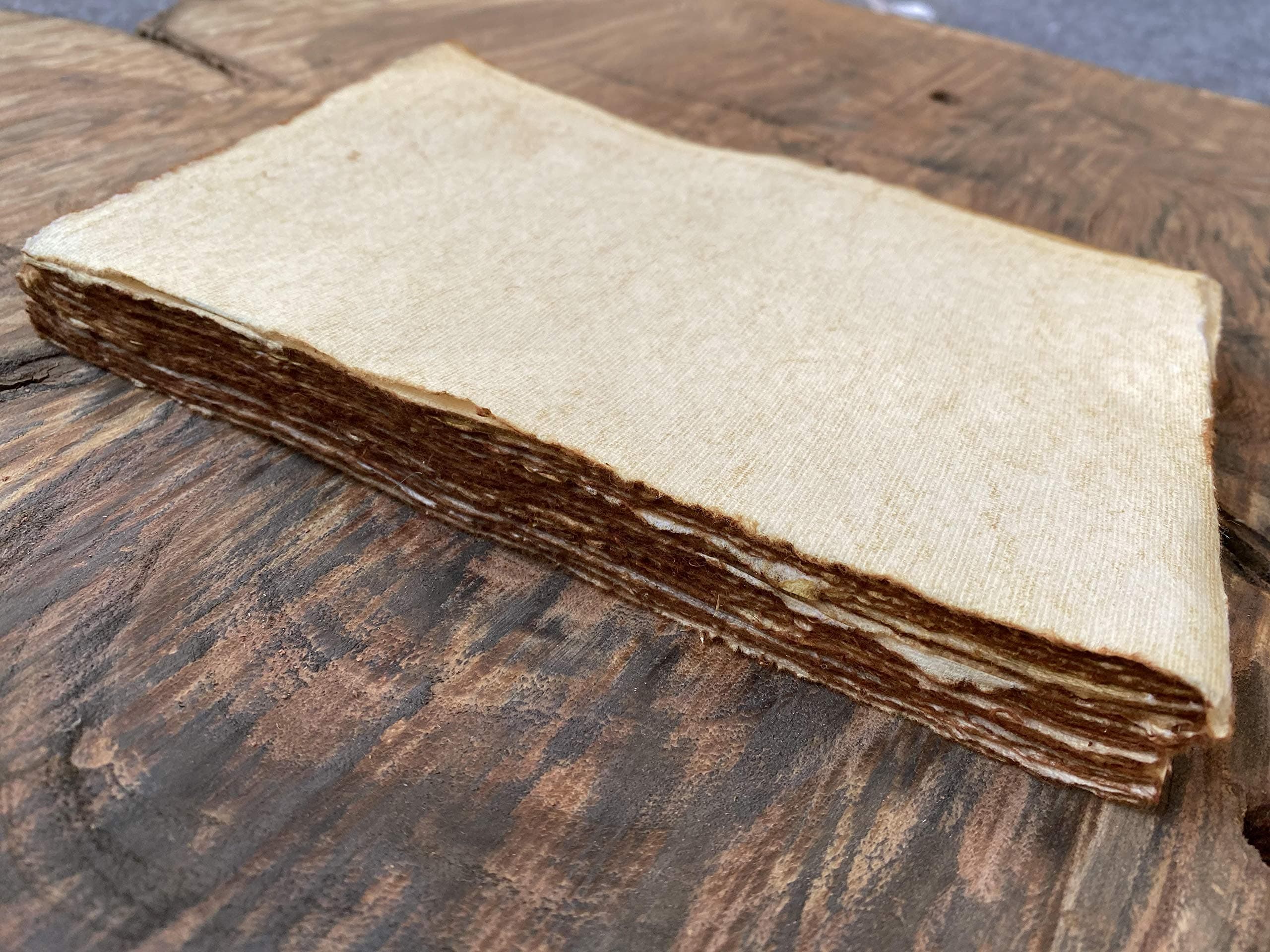 Handmade Deckle Edge Blank Paper - A4 Size Package of 50 - Watercolor Mixed Media Loose Leaf - Thick 130 GSM Recycled Paper - 8.25 x 11.7