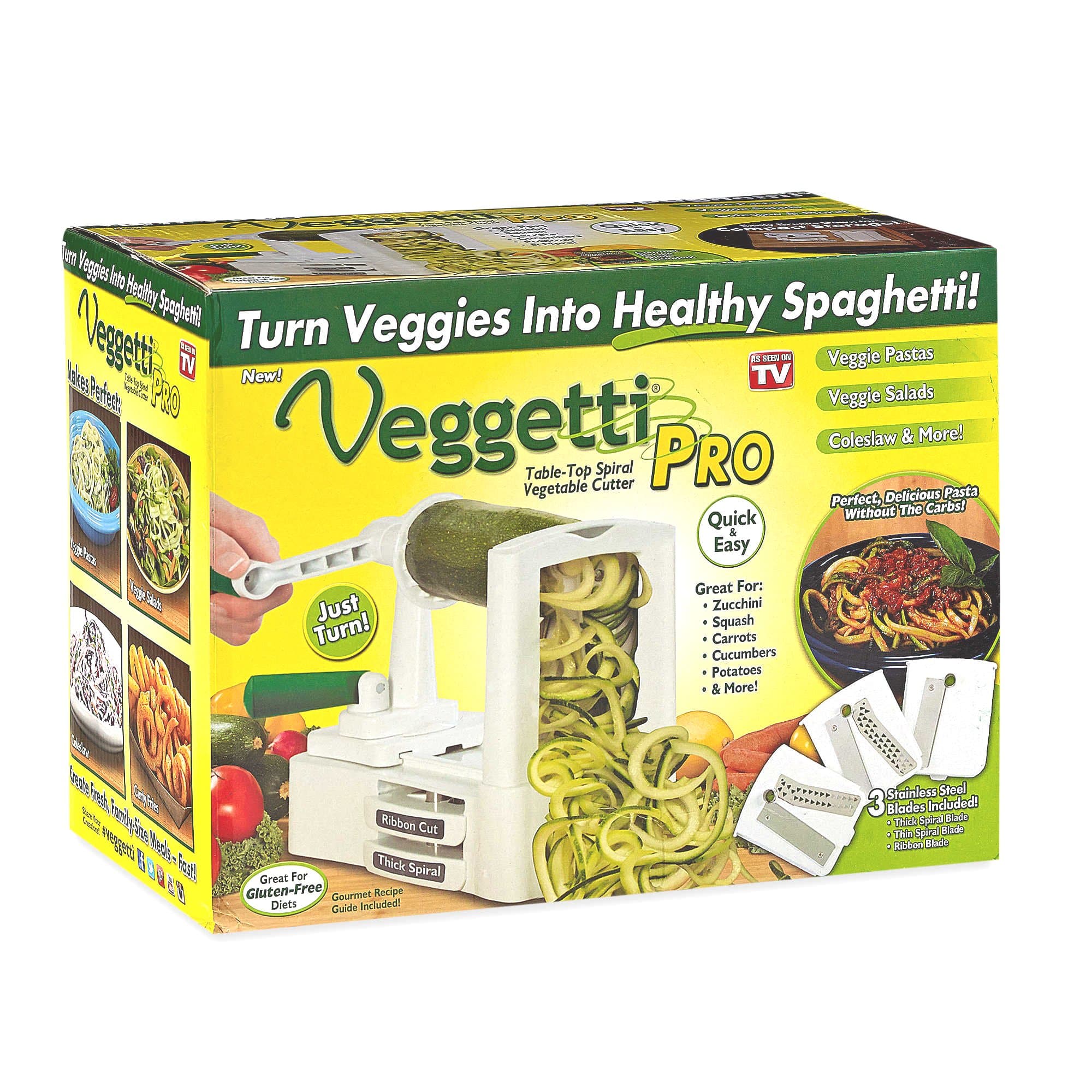 Veggetti Pro Table-Top Spiralizer, Quickly Spiral Slice Vegetables into Healthy Veggie Pasta