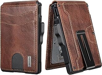 Wallet for Men - with Money Clip Slim Leather Slots Credit Card Holder RFID Blocking Bifold Minimalist Wallet