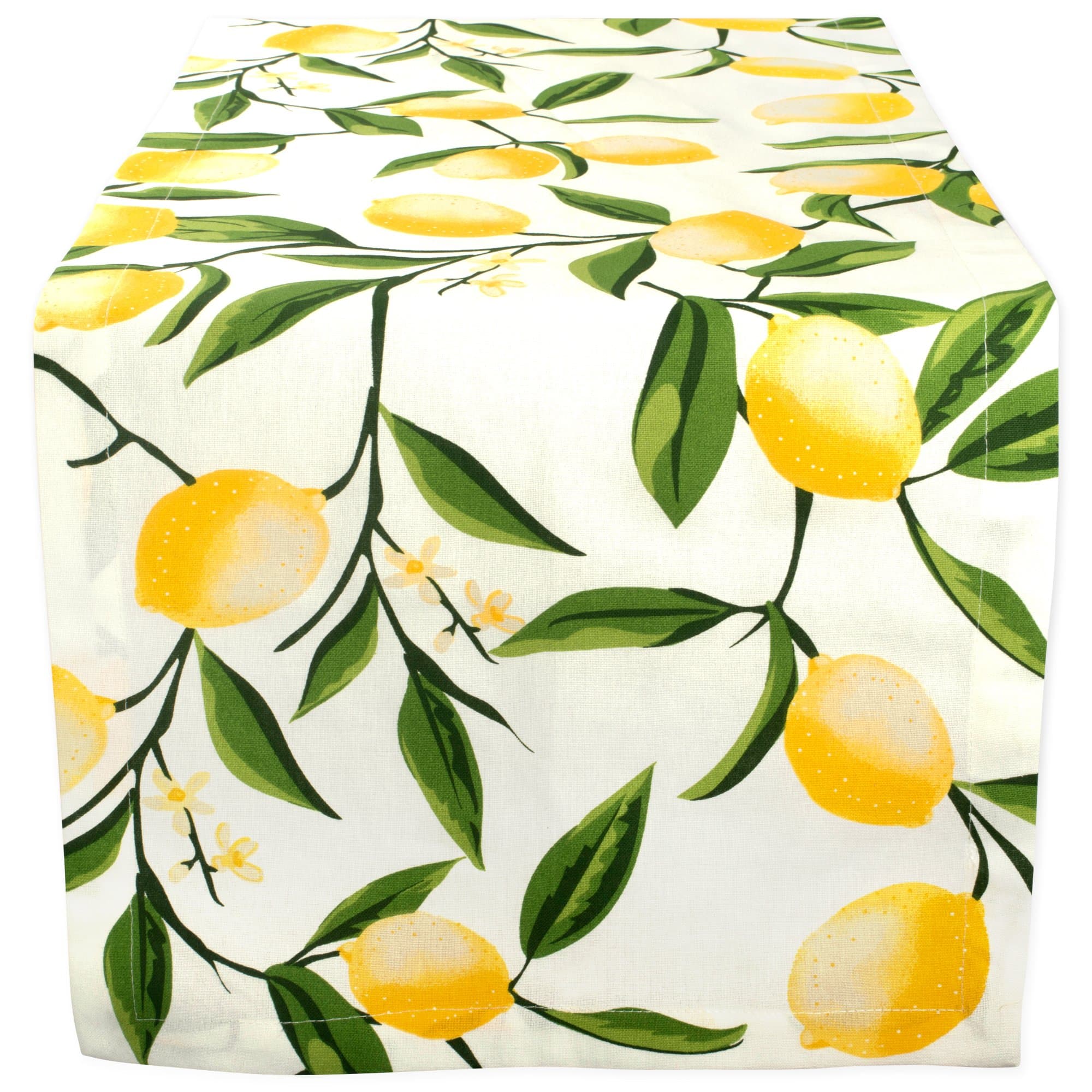 DII Cotton Table Runner for Dinner Parties Summer BBQ & Outdoor Picnics, 14x108", Lemon Bliss