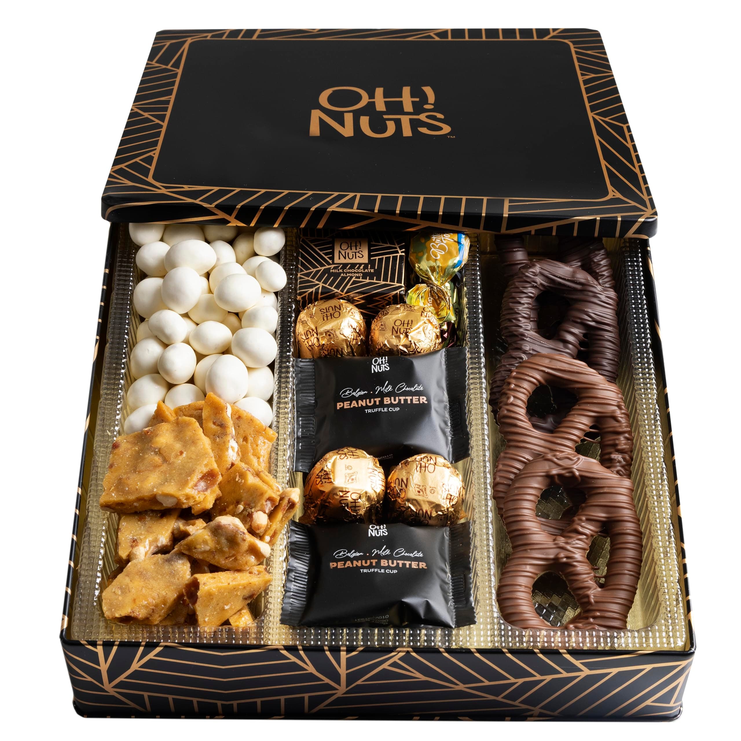 Chocolate Gift Basket 6 Section Chocolate Candy Square Gift Tin