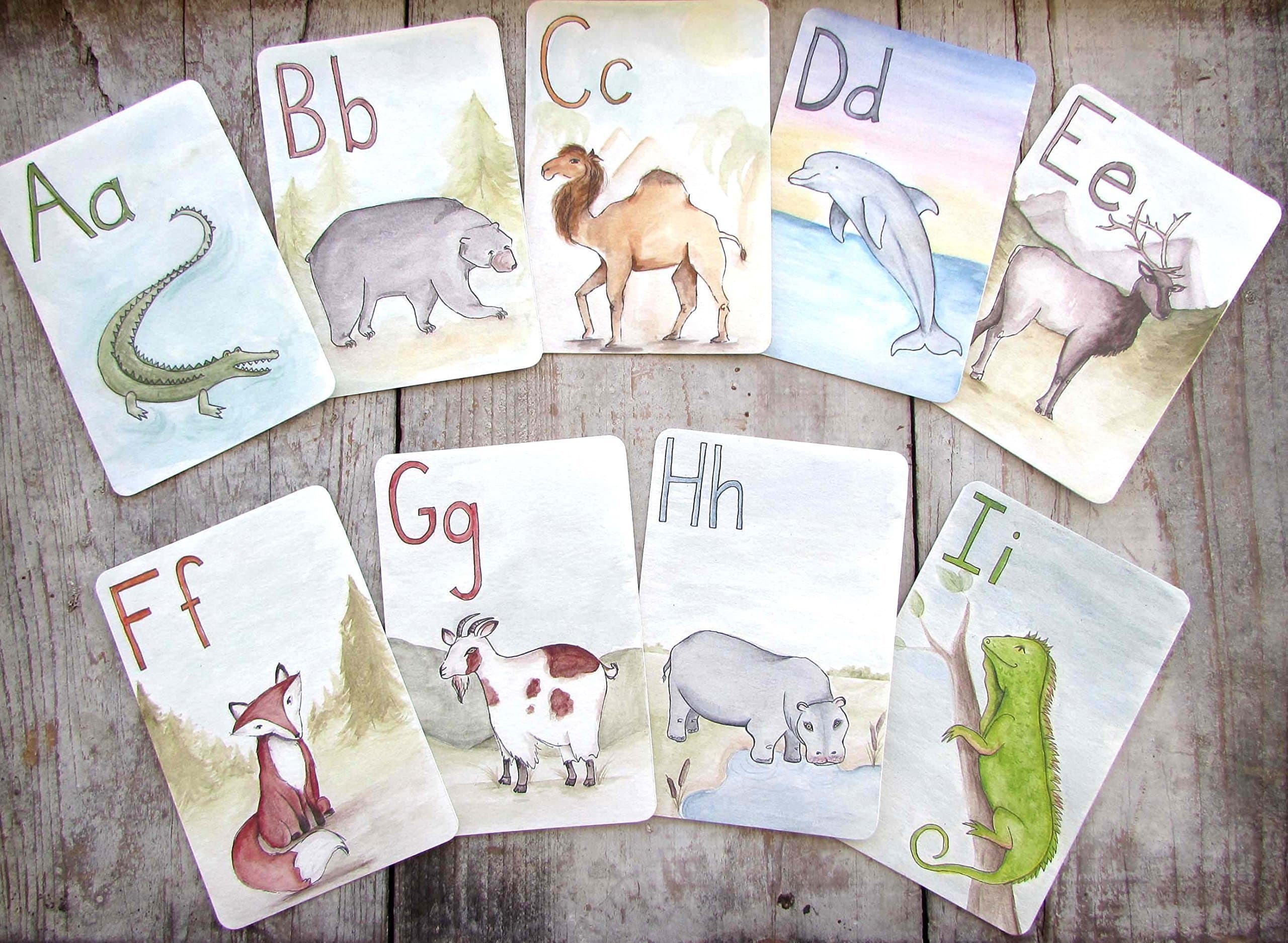A-Z Animal Alphabet Flash Cards