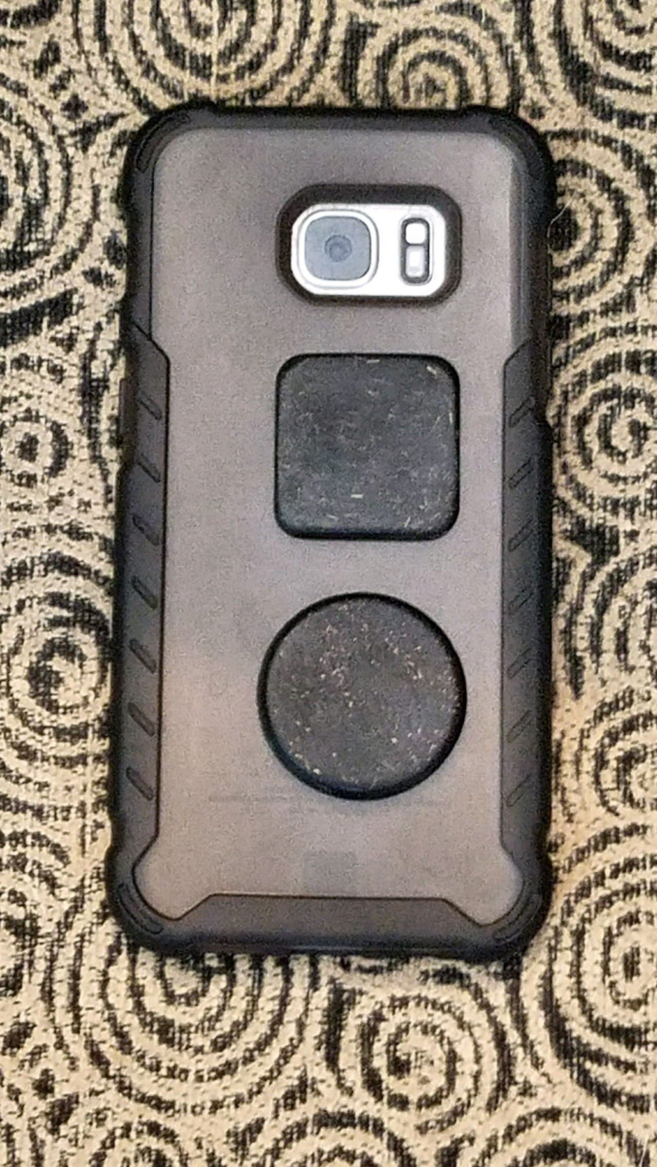 EMF Shield for Cell Phone Case - Orgonite® Protection Sticker - Black Sun Orgone - 2 Small Squares and 2 Small Circles