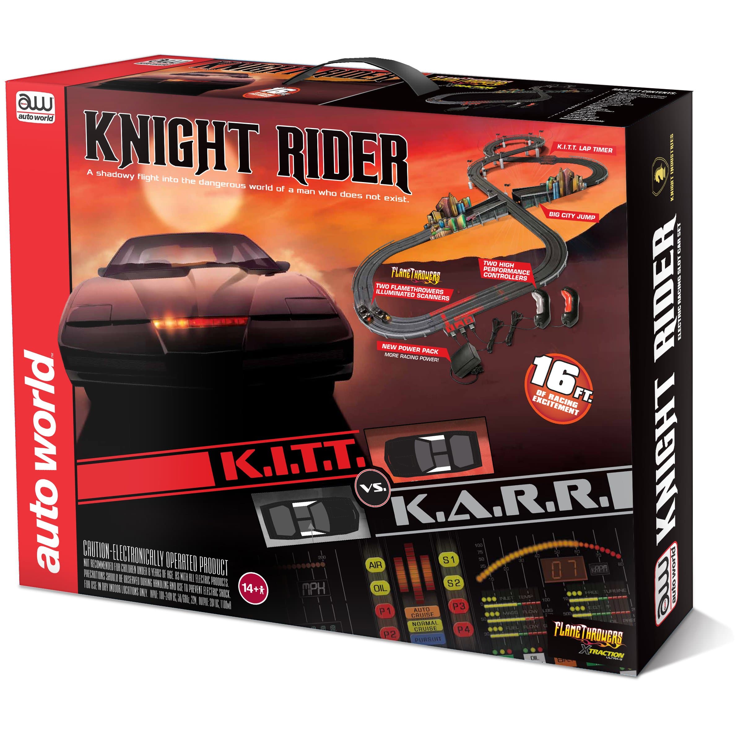 Auto World K.I.T.T vs K.A.R.R. World 16' Knight Rider Slot Car Race Set