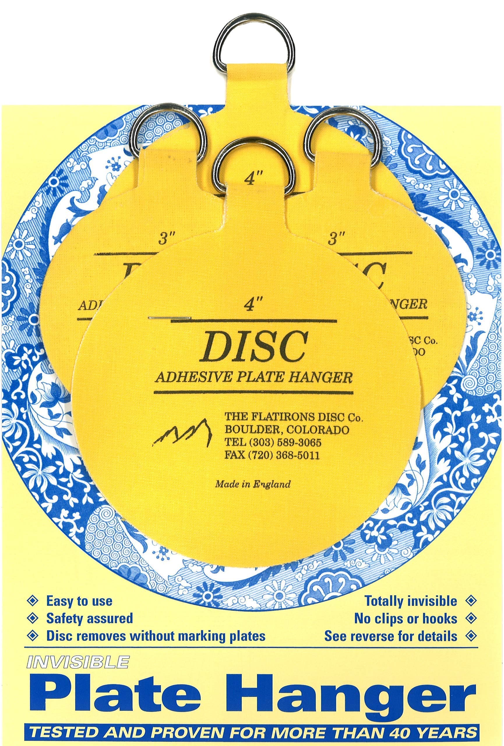 Flatirons Disc Adhesive Plate Hanger Set (2-3 Inch and 2-4 Inch Hangers)