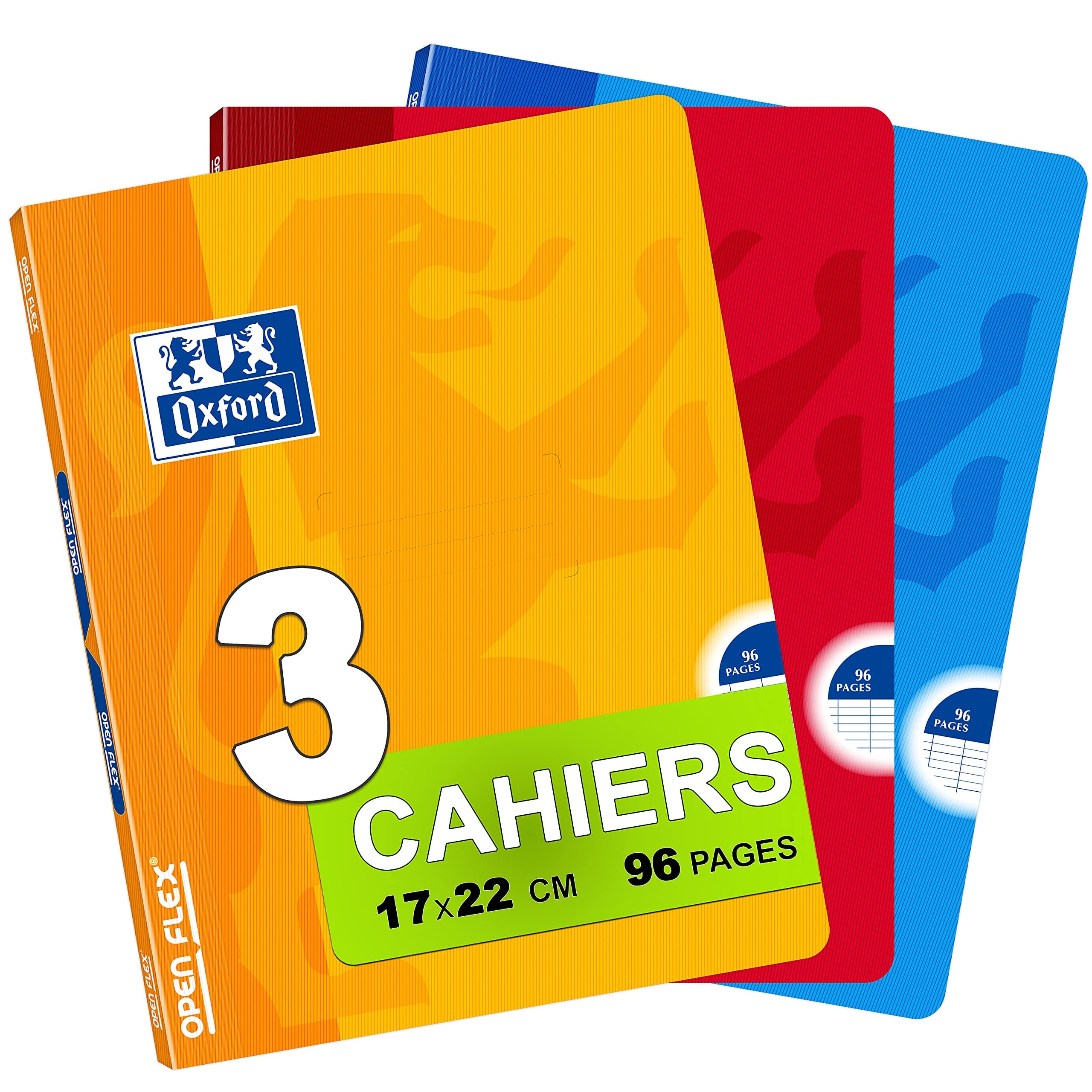 Oxford OpenFlex Staples 17 x 22 cm Large Squares 96 Pages 90g Pack of 3