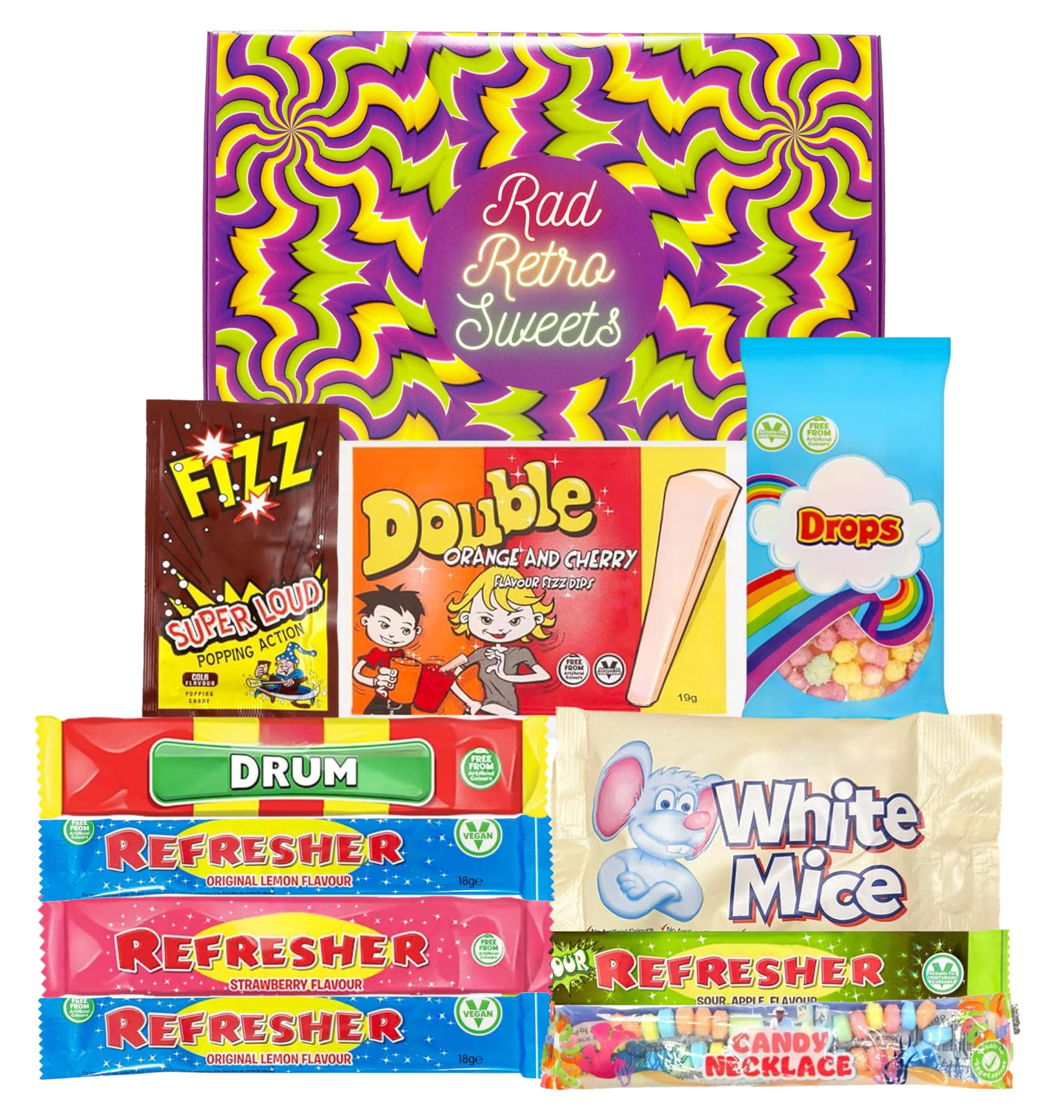 Retro Sweets Gift Box – Christmas Stocking Filler. Selection Box Hamper for Christmas or Any Occasion. Birthday, Get Well Soon, Thank You.