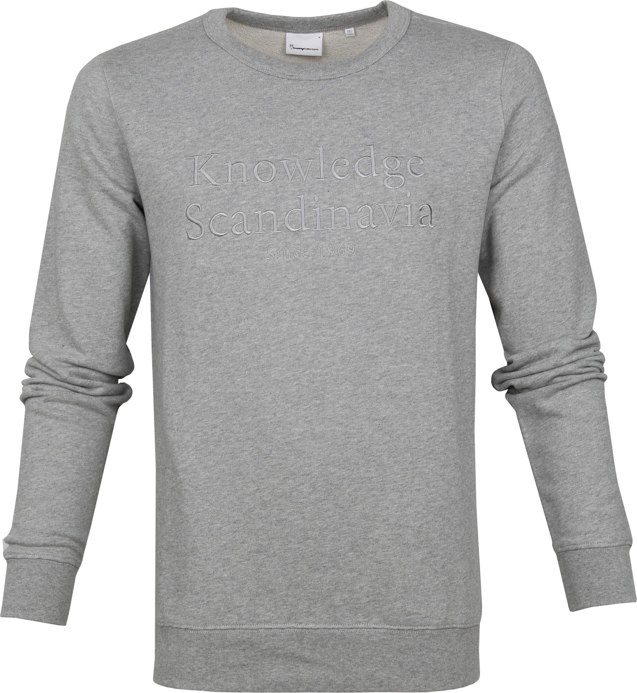 KnowledgeCotton ApparelPullover Elm Grey - Men's - Clothing - Modern Fit, Grijs, L