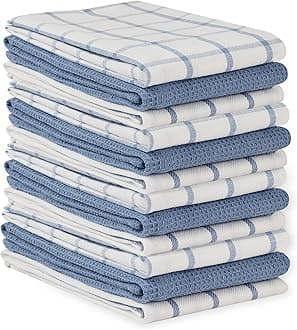 LANE LINEN Dish Towels Set of 12-18” x 28” Soft, Absorbent Cotton Kitchen Towels, Quick-Drying Tea & Hand Towels, Premium Decorative Dish Cloths - Indigo