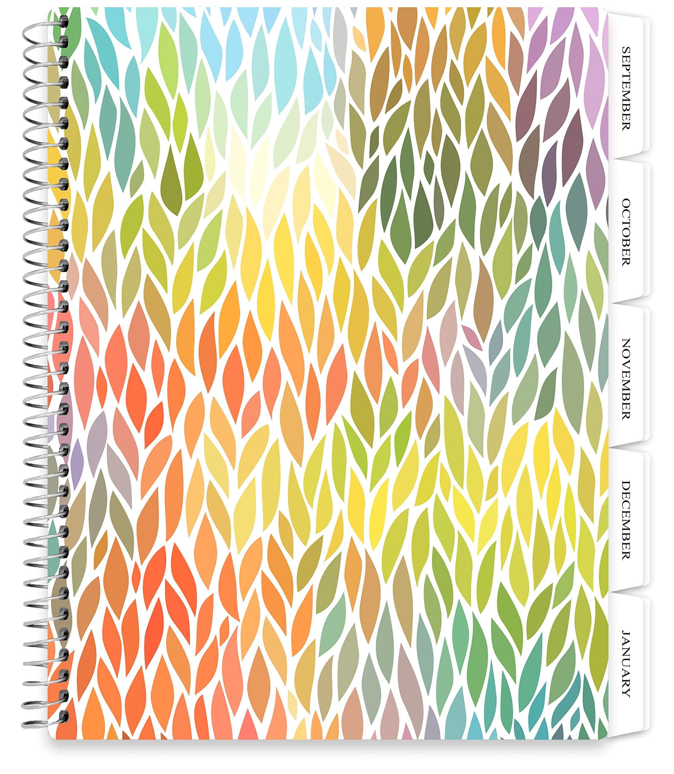 Tools4Wisdom Softcover Planner with September 2018-2019 Dated Calendar - 8.5 x 11 Spiral Agenda with Tabs - Personal Organizer with Daily Weekly Monthly Goals Journal Pages