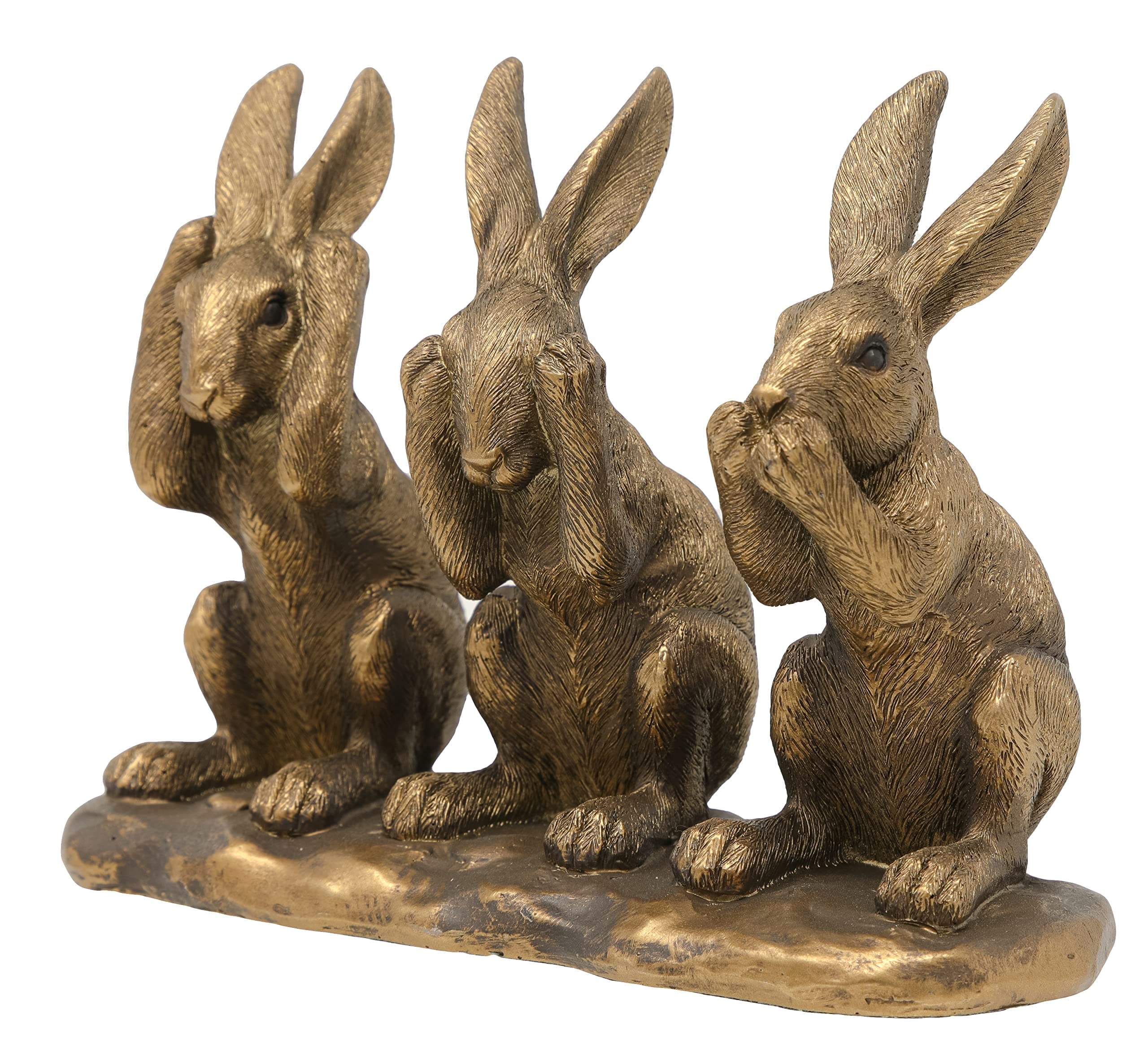 Lesser & Pavey Leonardo Reflections Three Wise Hares Bronze Hare Figurine