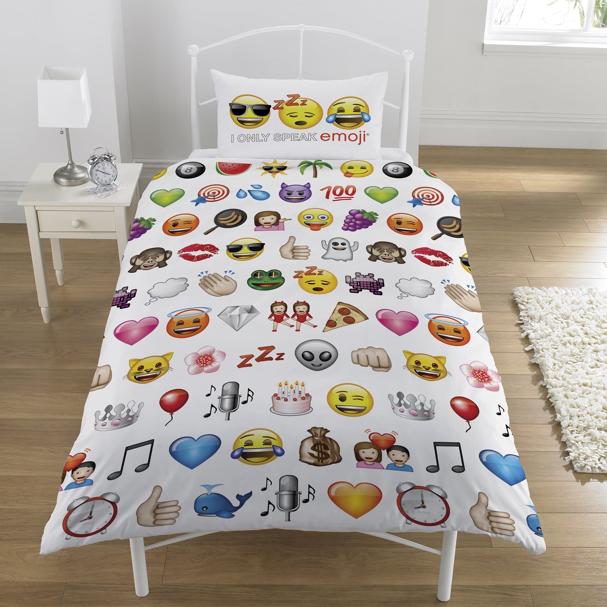Emoji Multi Single Duvet Set, Polyester-Cotton