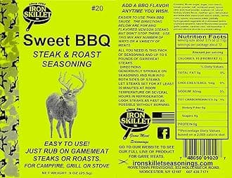 Deer Sweet BBQ Steak & Venison Roast Rub, by Iron Skillet Seasonings -Great on Wild Game, Pork, Beef and chicken!