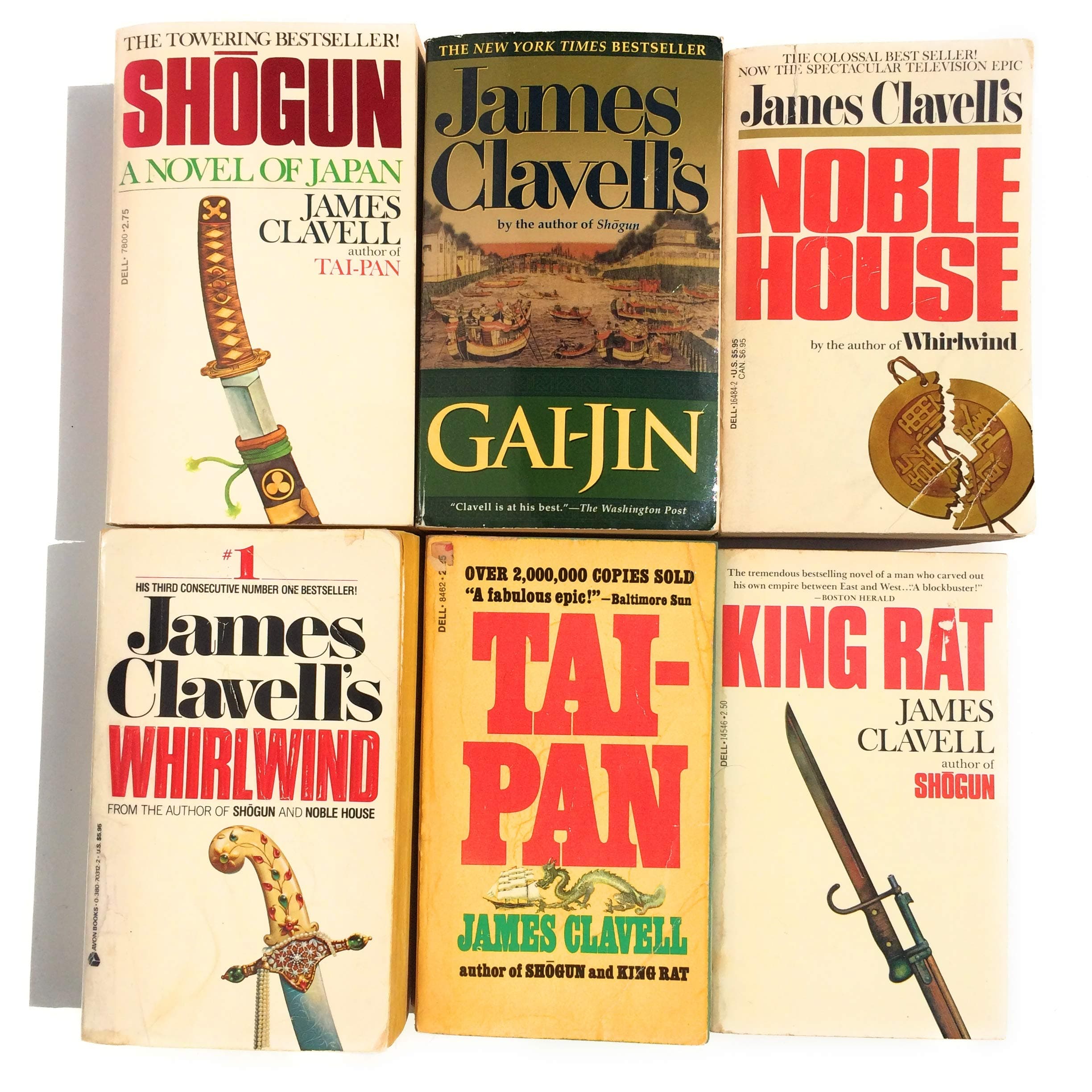 Complete Asian Saga 6 Novel Set by James Clavell includes Shogun, Gai-Jin, King Rat, Noble House, Whirlwind, Tai Pan Mass Market Paperback – January 1, 2001