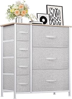 YITAHOME Dresser for Bedroom, 7 Drawers Fabric Dresser, Organizer Unit for Living Room, Hallway, Closets - Sturdy Steel Frame, Wooden Top & Easy Pull Fabric Bins