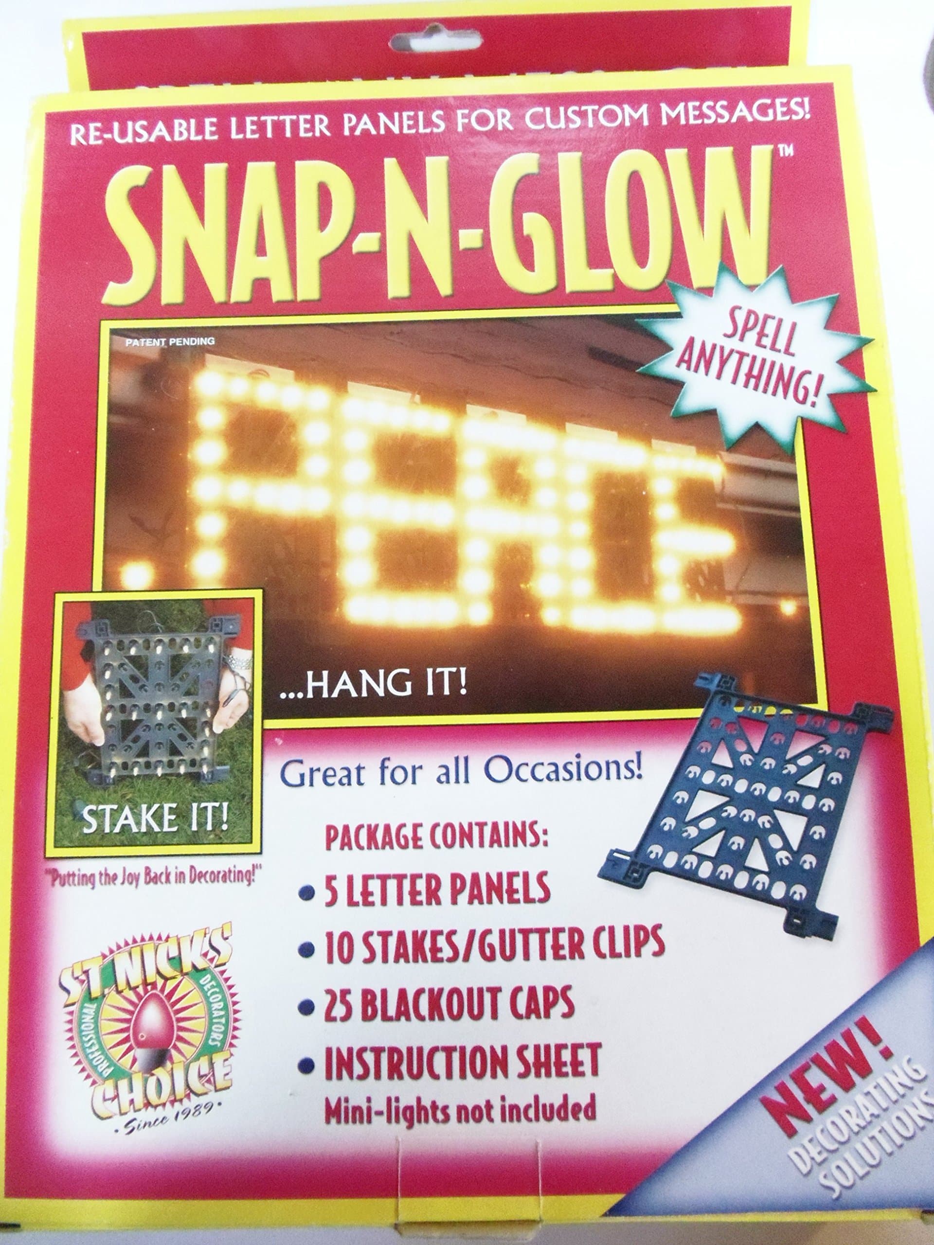 Snap-n-glow Re-usable Letter Panels for Custom Messages