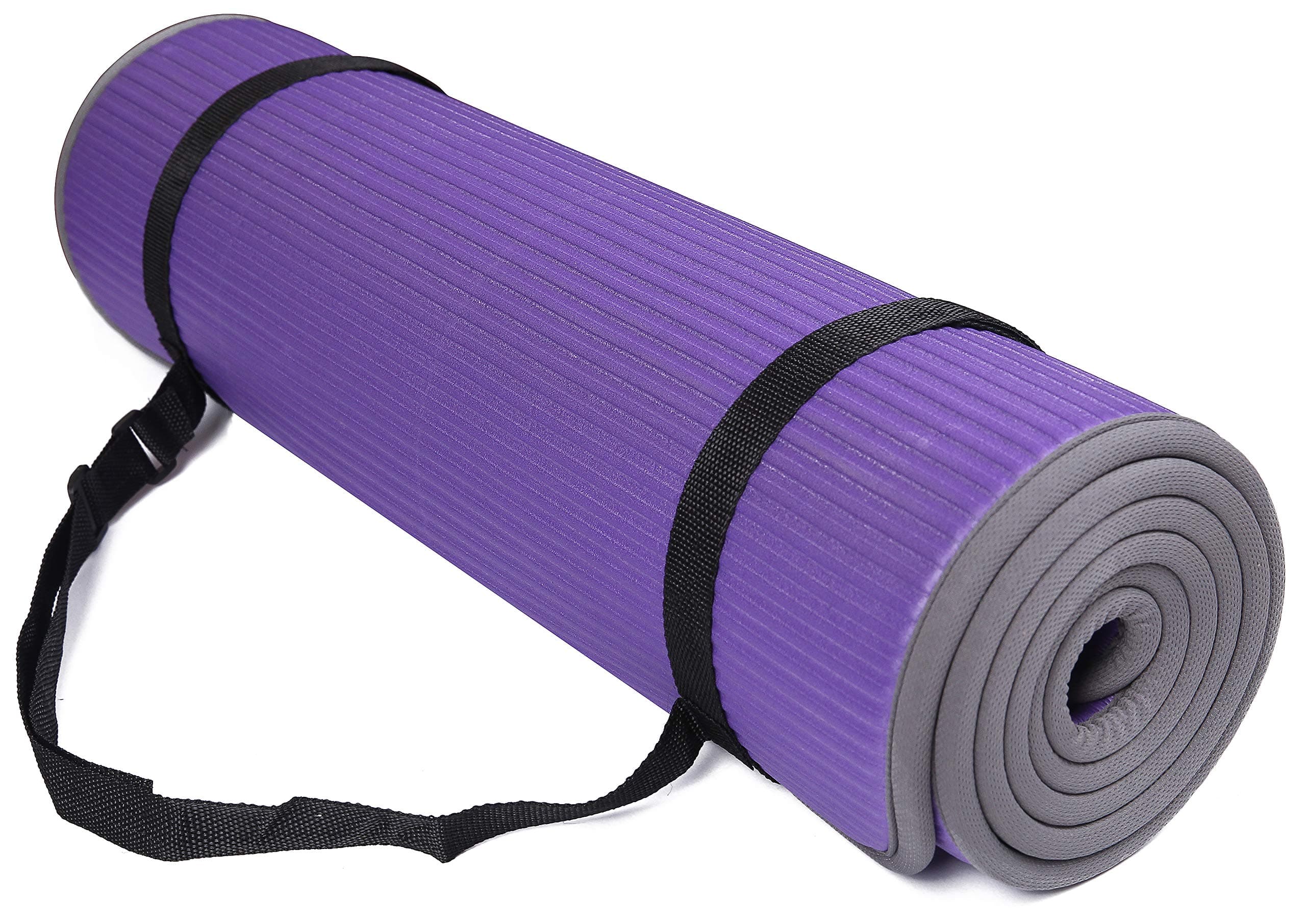 BalanceFrom All-Purpose Extra Thick High Density Anti-Slip Exercise Pilates Yoga Mat with Carrying Strap, (72" L x 24" W x 2/5 Inch Thick)