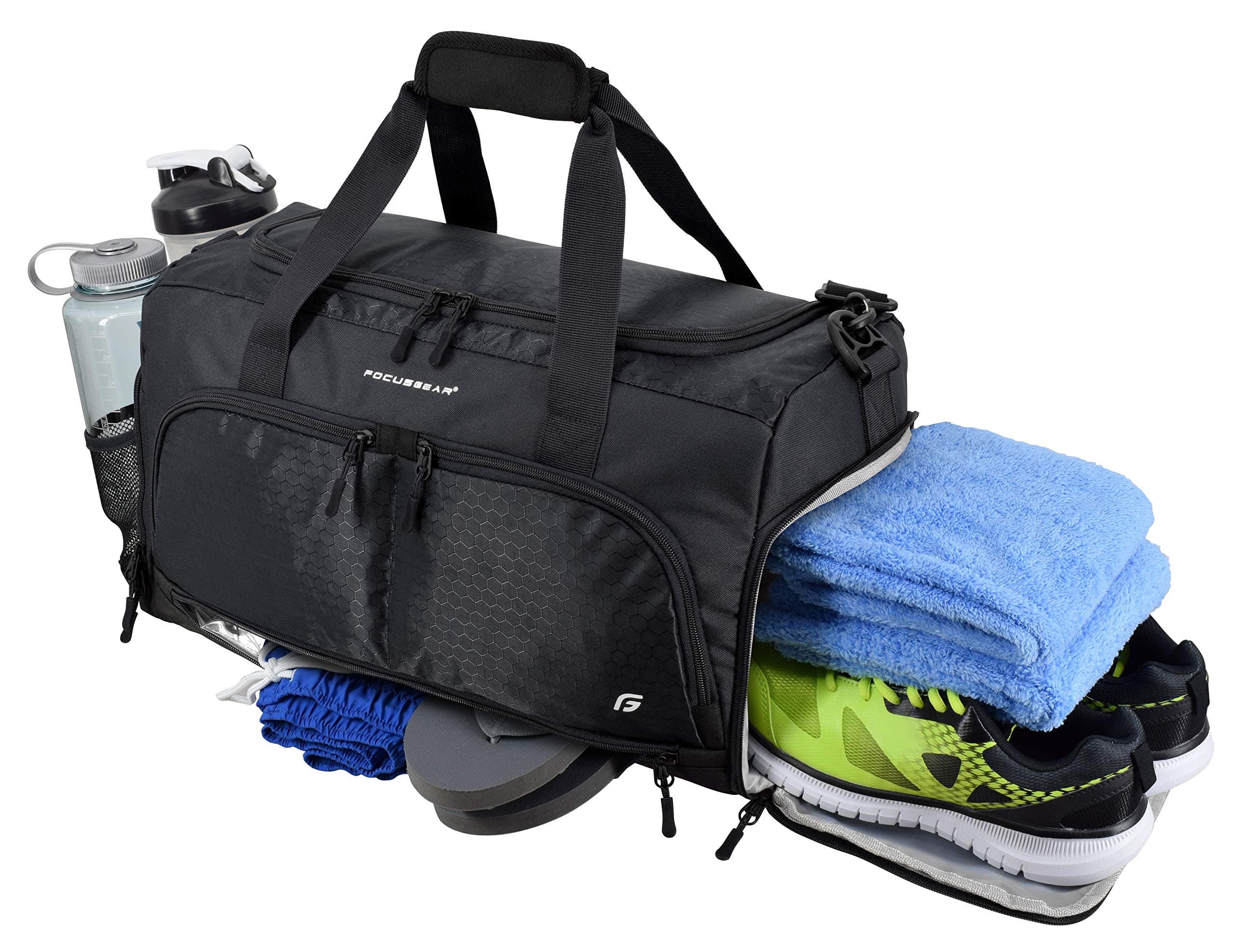 Ultimate Gym Bag 2.0: The Durable Crowdsource Designed Duffel Bag with 10 Optimal Compartments Including Water Resistant Pouch