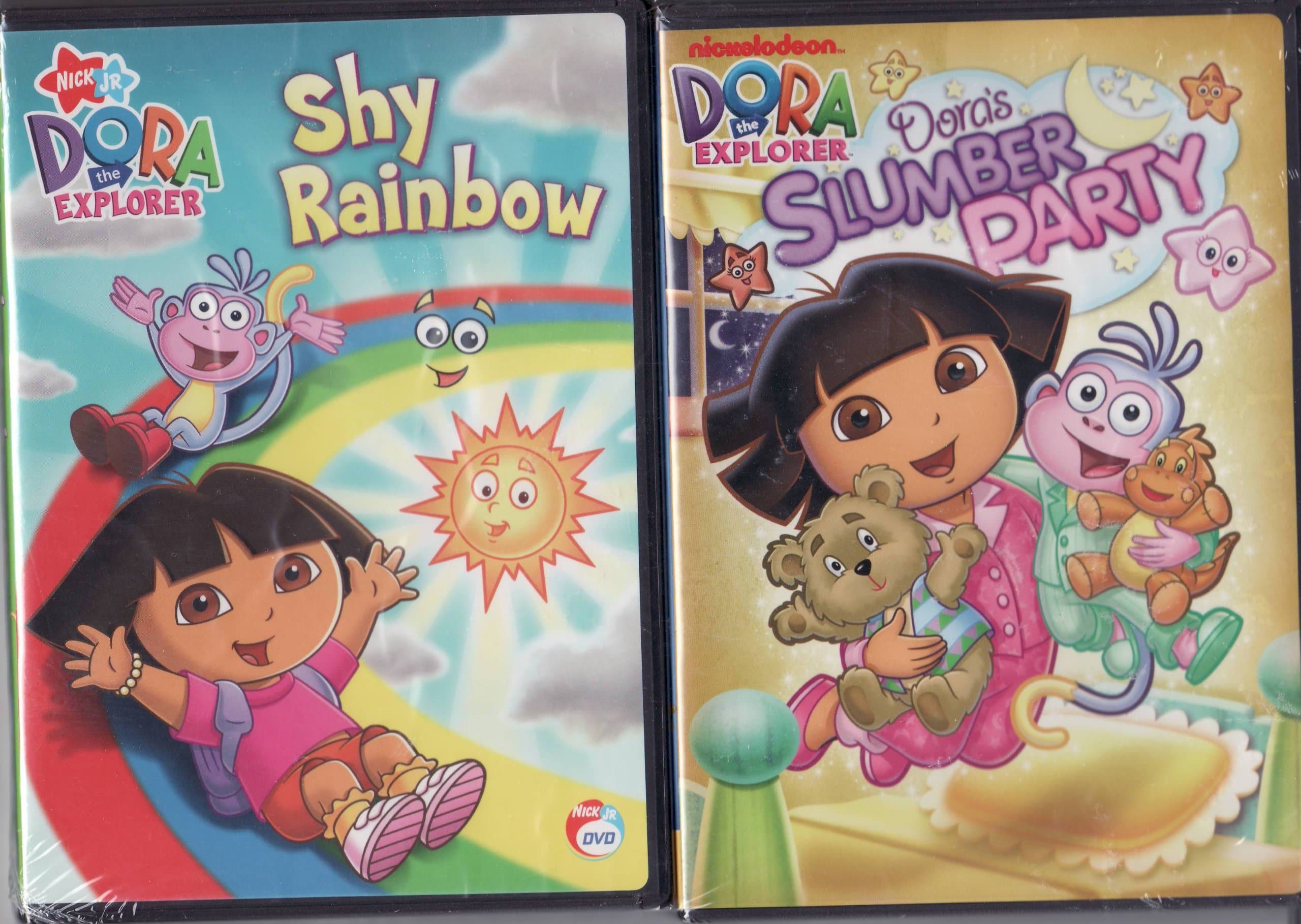 Nick Jr. LIMITED EDITION 2 DVD Set Dora The Explorer Shy Rainbow / Dora's Slumber Party