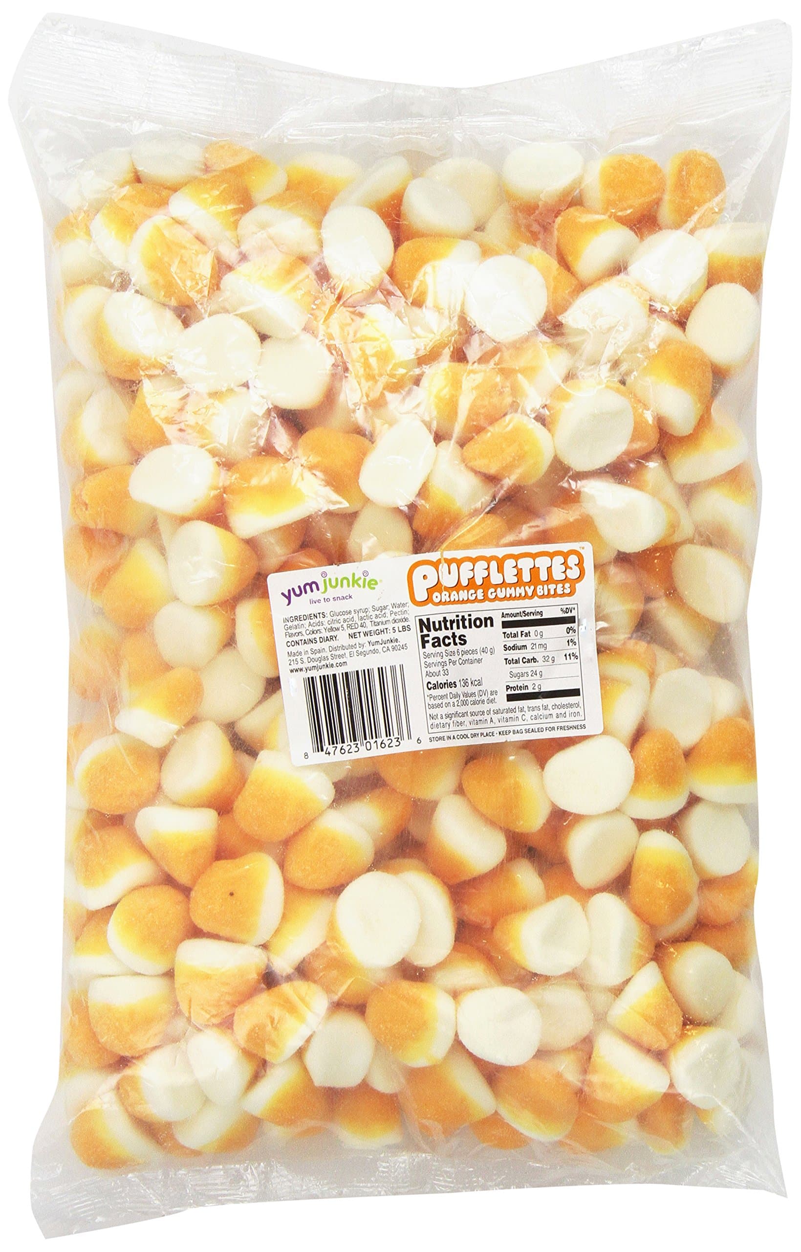 Pufflettes Gummy Bites - Orange: 5LB Bag