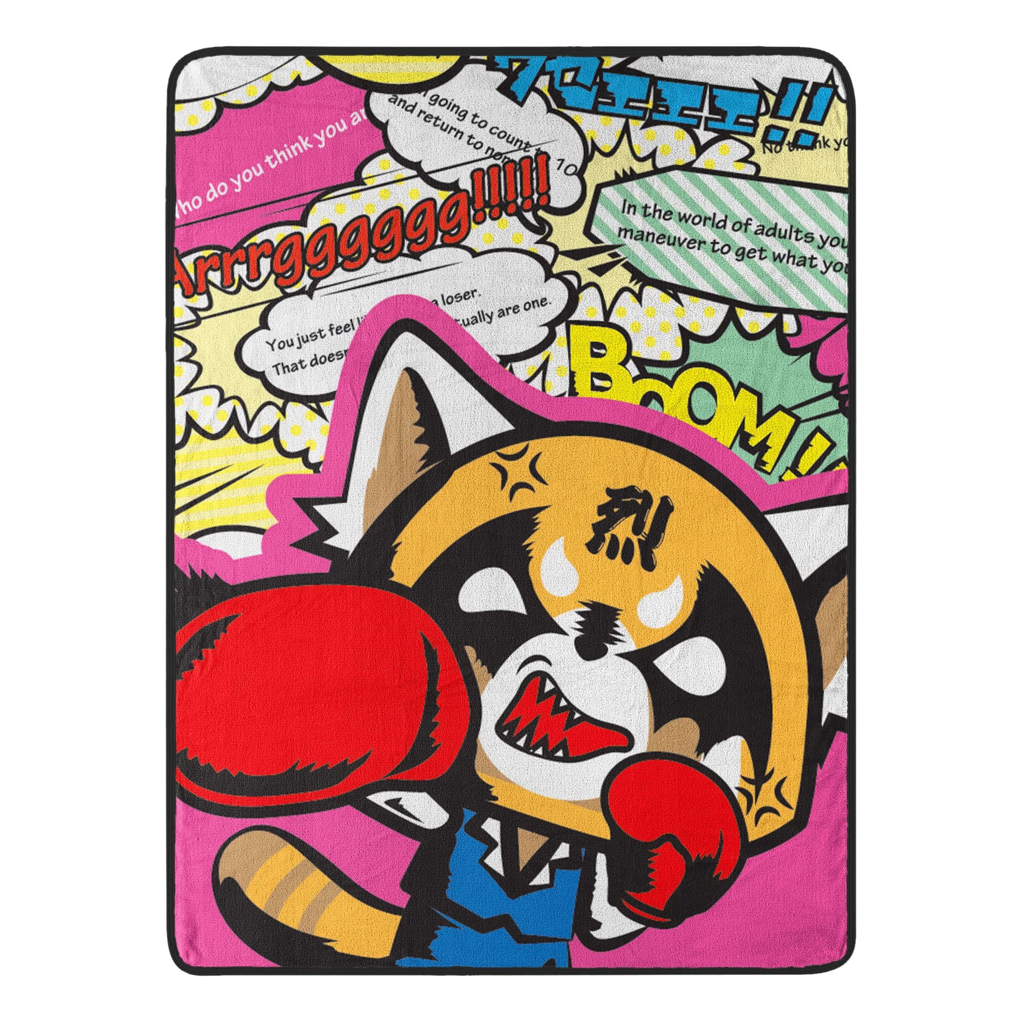 Northwest Aggretsuko Micro Raschel Throw Blanket, 46" x 60", Boom