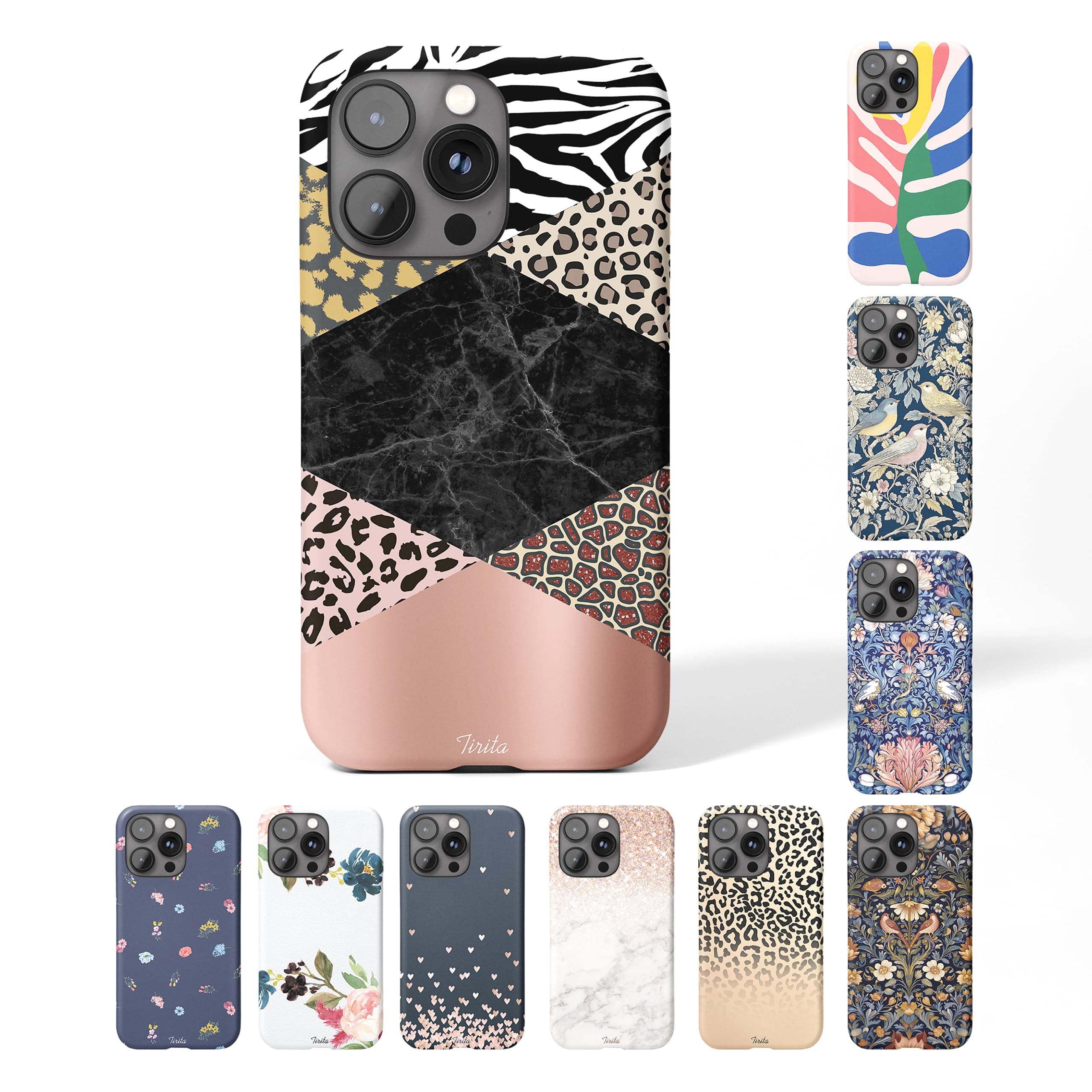 Tirita Personalised Phone Case for iPhone 7 & 8 – Hard Case or Cover With Custom Name or Initials – Cute Personalised Gift for Women or Girls [22. Leopard Print Animal]