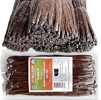 50 Organic Grade A Madagascar Vanilla Beans. Certified USDA Organic for Extract and All Things Vanilla. ~5" by FITNCLEAN VANILLA. Bulk Fresh NON-GMO Pods.