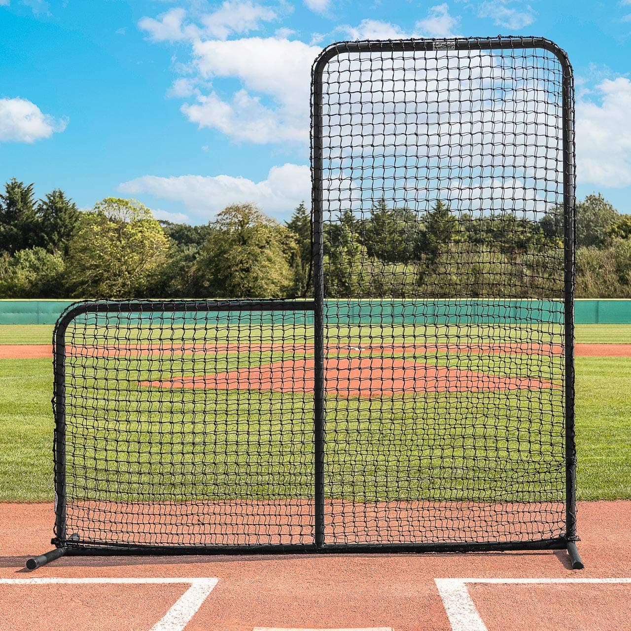 Fortress Regulation L-Screen [7ft x 7ft] | Premium Pitcher Protector Screen | Baseball Practice Equipment