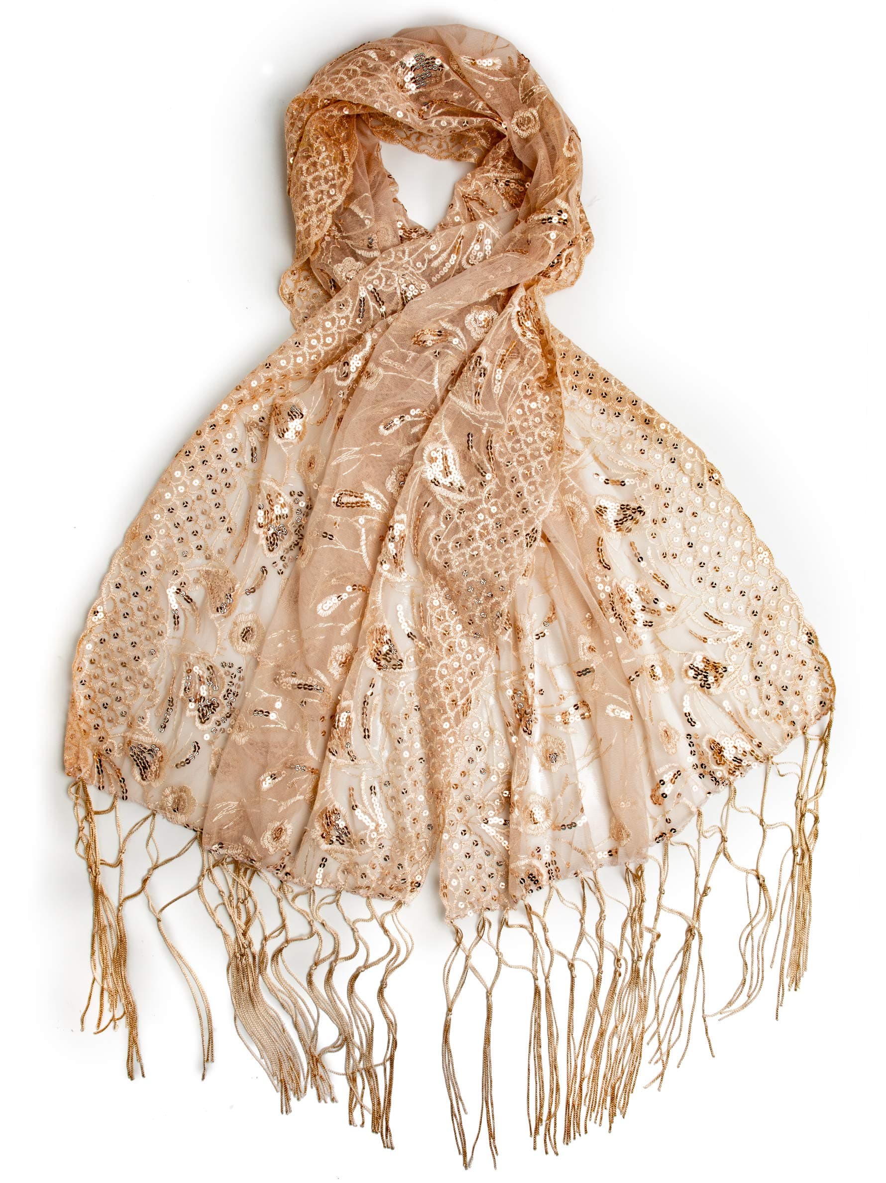 Amaryllis Shawl, Sequin Evening Wrap, Embroidered Sequin Shawl