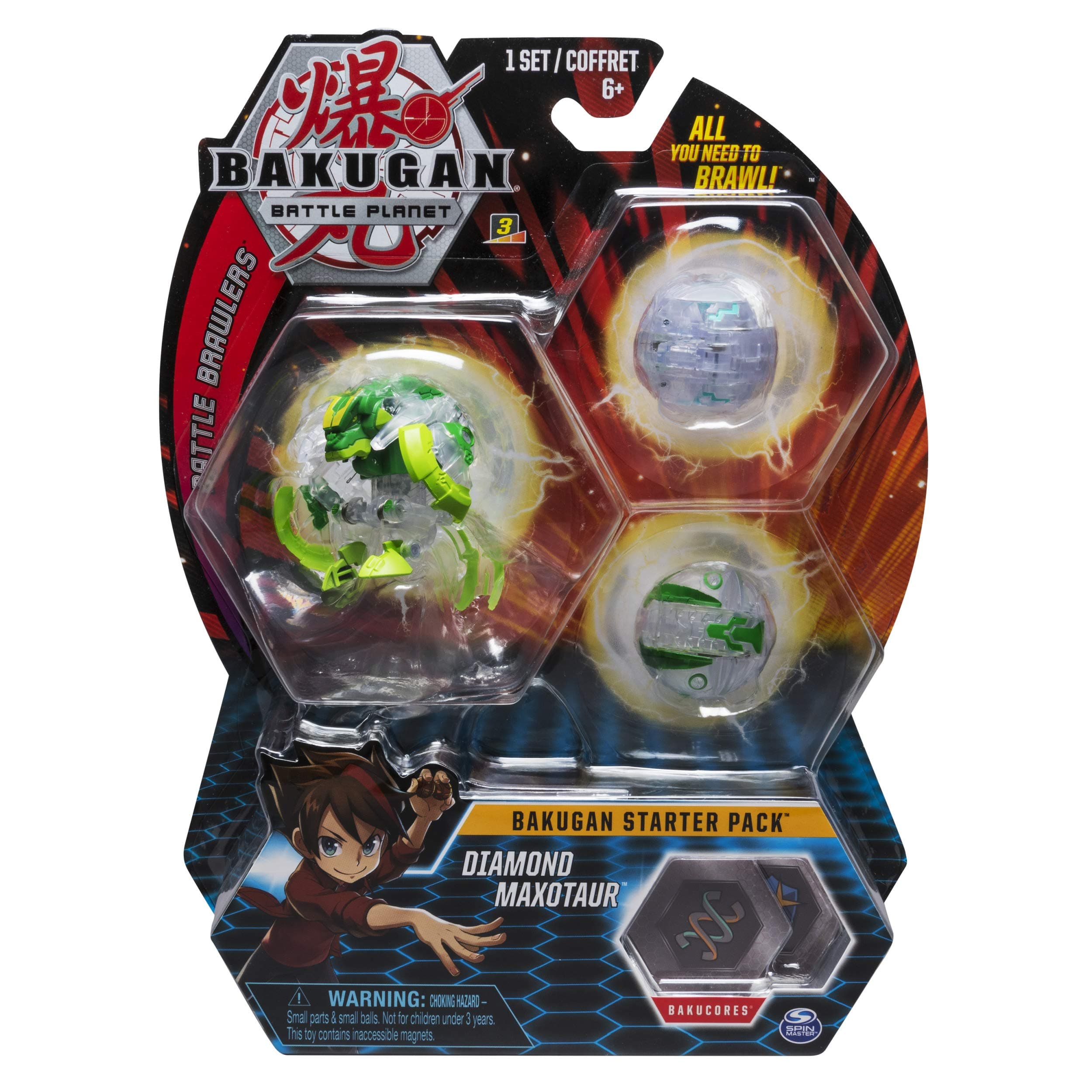 BakuganStarter Pack 3-Pack, Diamond Maxotaur, Collectible Transforming Creatures, for Ages 6 and Up