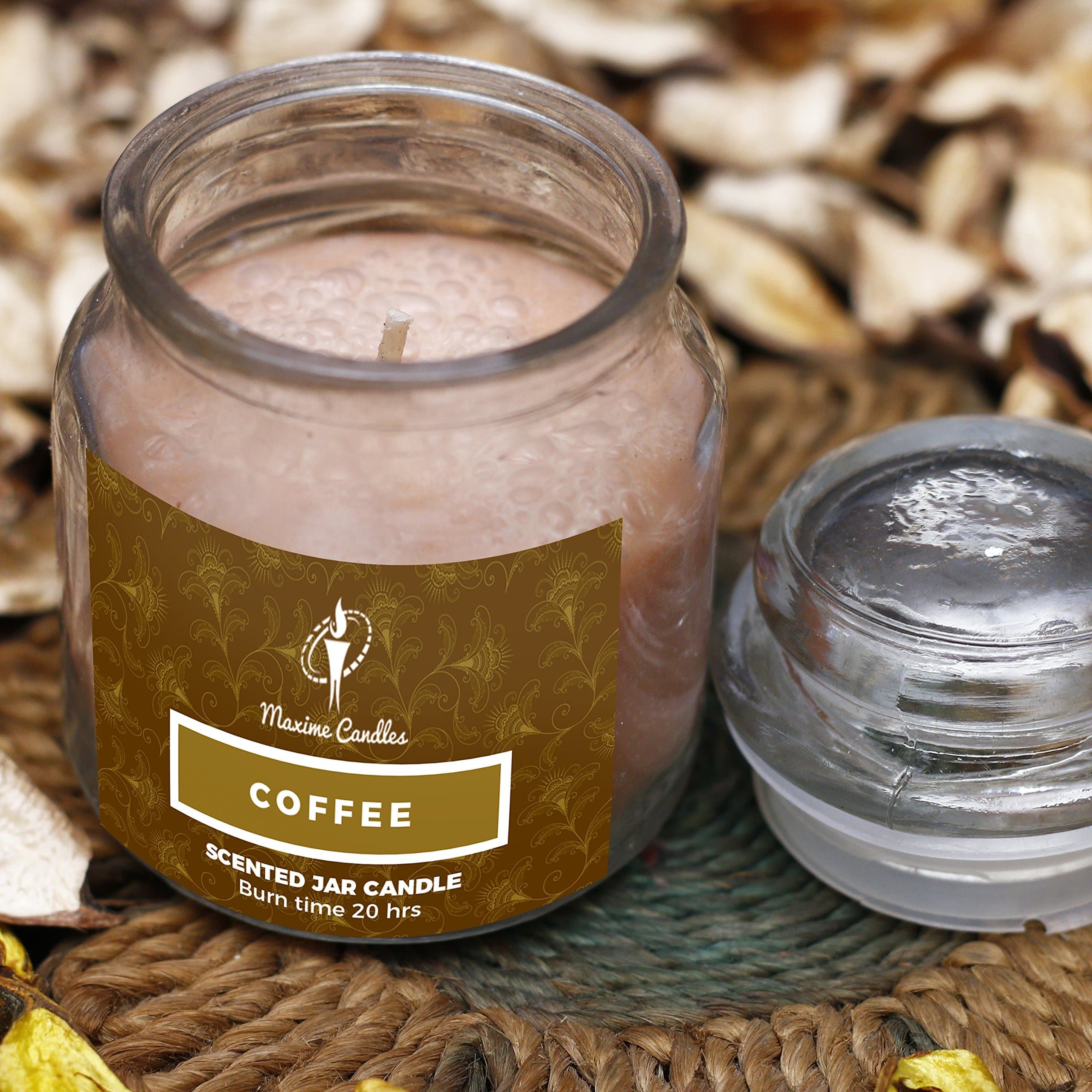Maxime Candles Coffee Scented 2.6 Oz Highly Scented Jar Candle - Valentine Gift Christmas Gift
