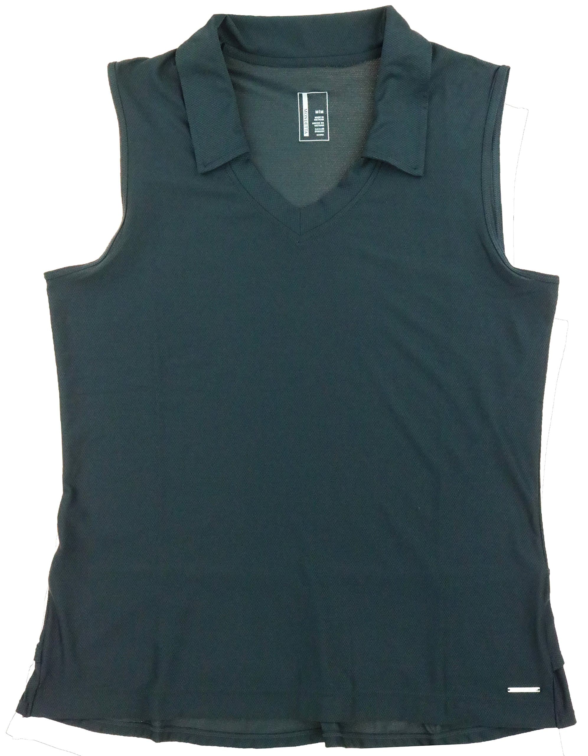 Womens Sleeveless V-Neck Active Polo (Medium, Charcoal)