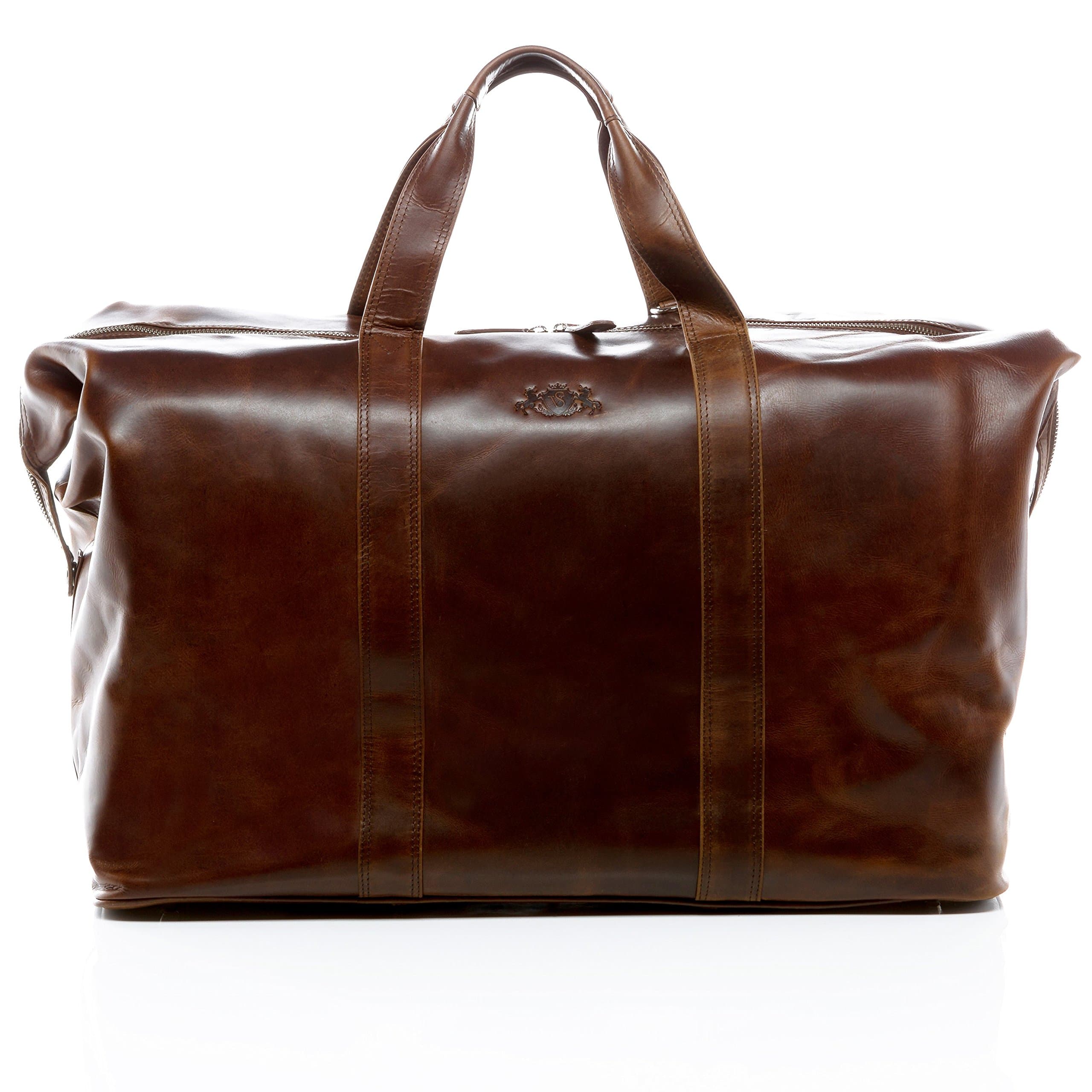 SID & VAIN travel bag CHESTER - weekender leather tan-cognac - duffel - sports bag