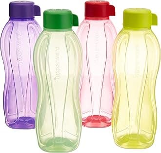 TupperwareAquasafe Water Bottle Set, 1 Litre, Set of 4, Multicolor