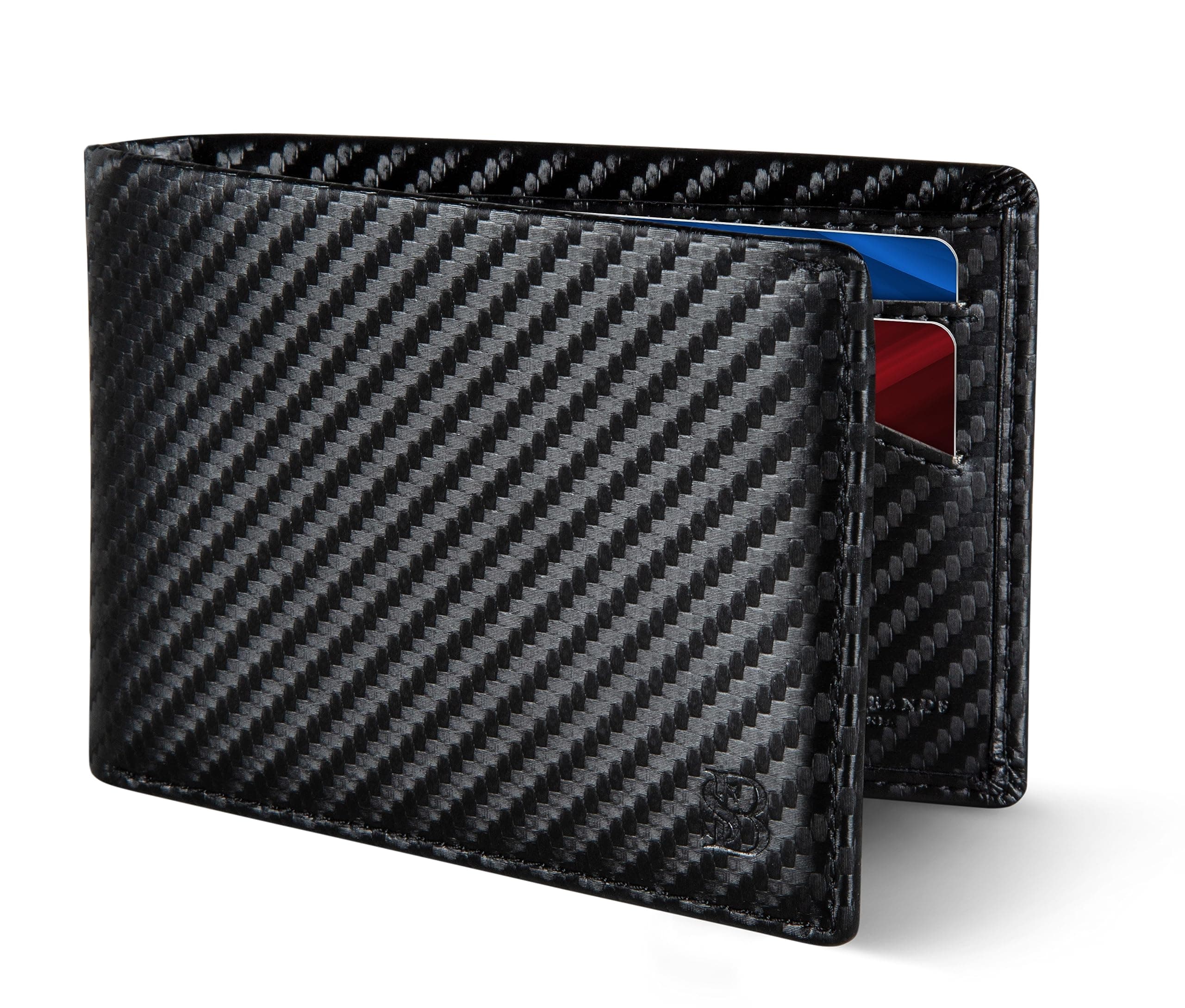 Mens Slim Bifold Wallet RFID Blocking Minimalist Front Pocket Wallets for Men - Thin & Stylish, Modern Black Elite, Slim