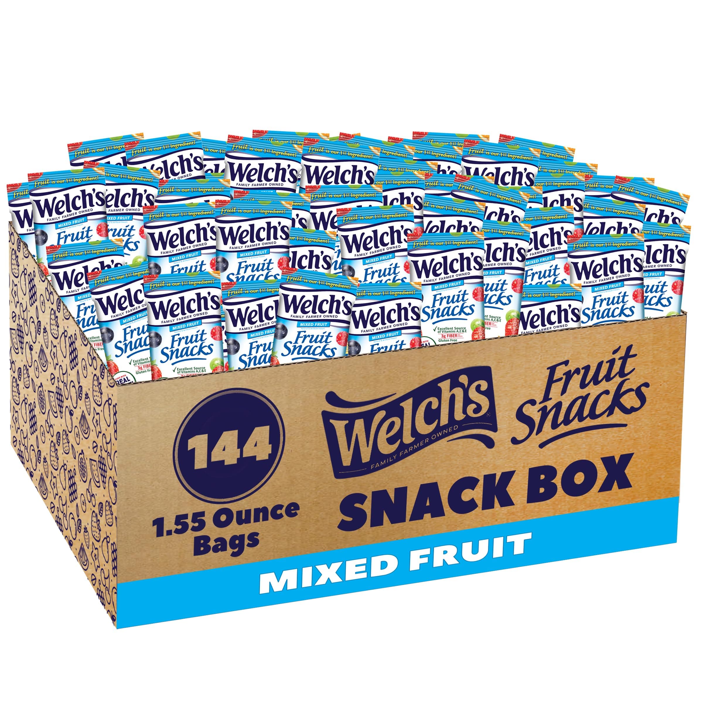 Welch's Fruit Snacks, Mixed Fruit, Great for School Lunches, Bulk Pack, Indiv...