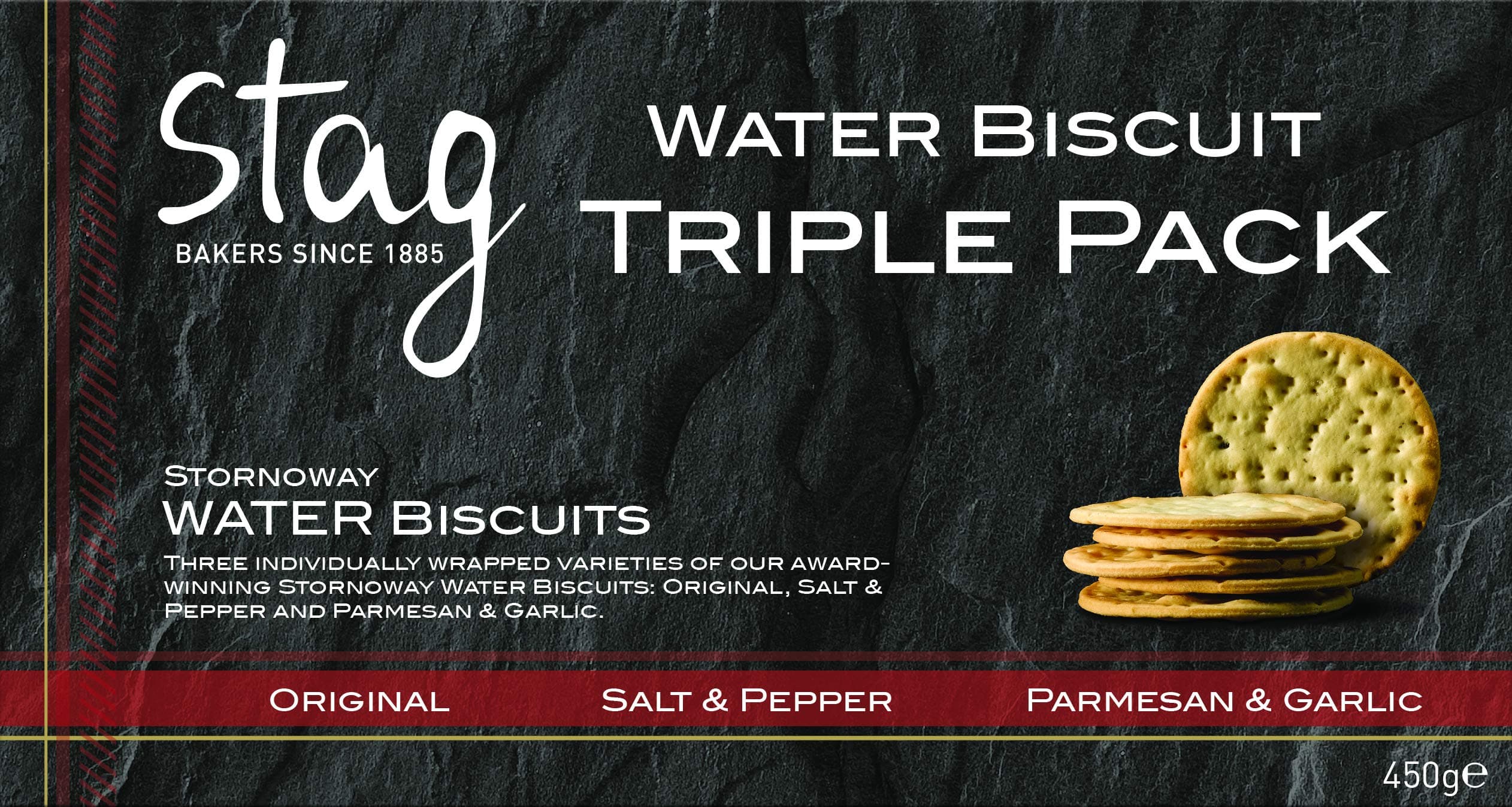 Stag Bakeries Water Biscuit Triple Pack 450g