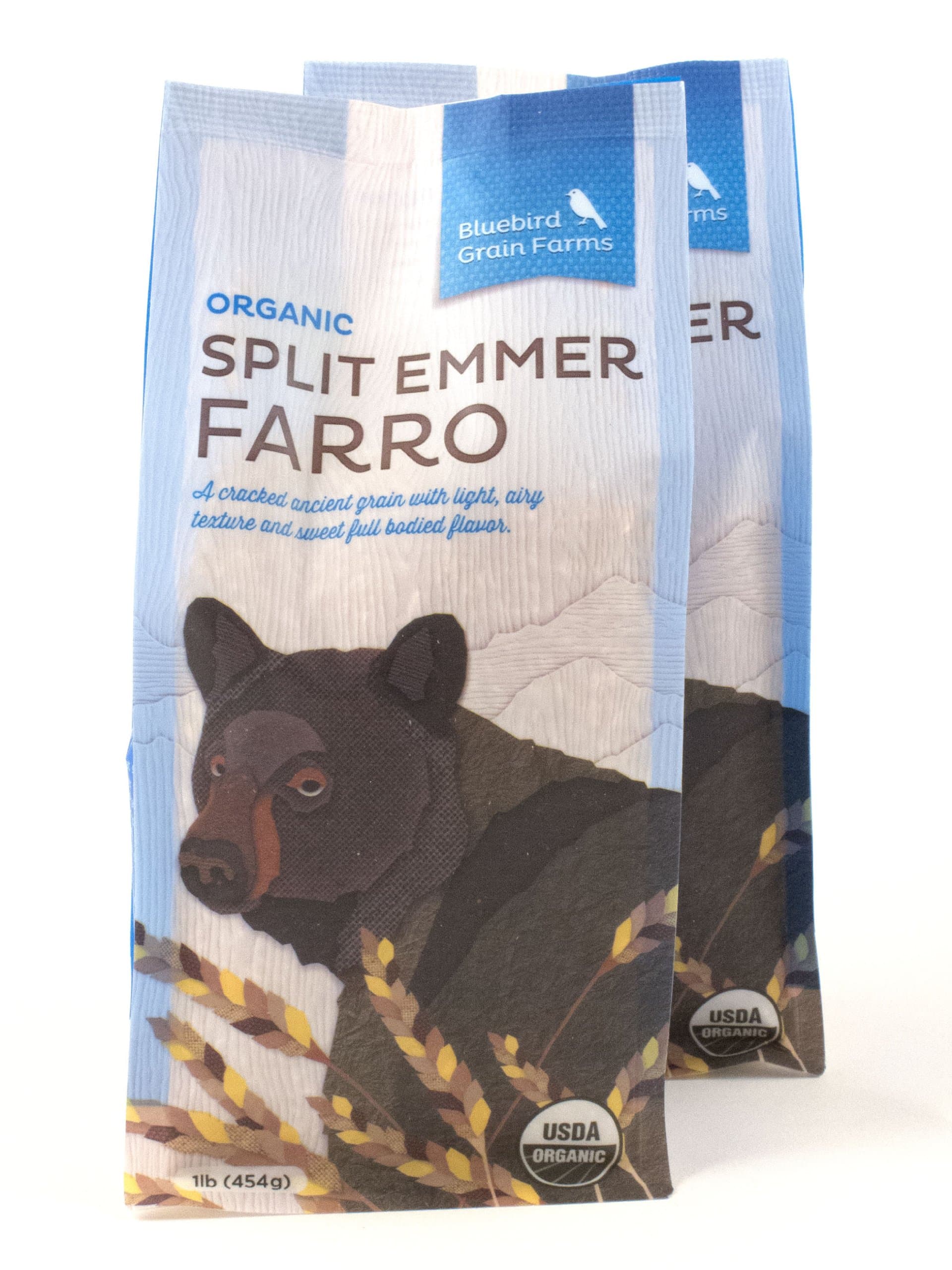 Certified Organic Heirloom Wheat Split Emmer Farro Washington Pack of 2 454 g 16 oz each