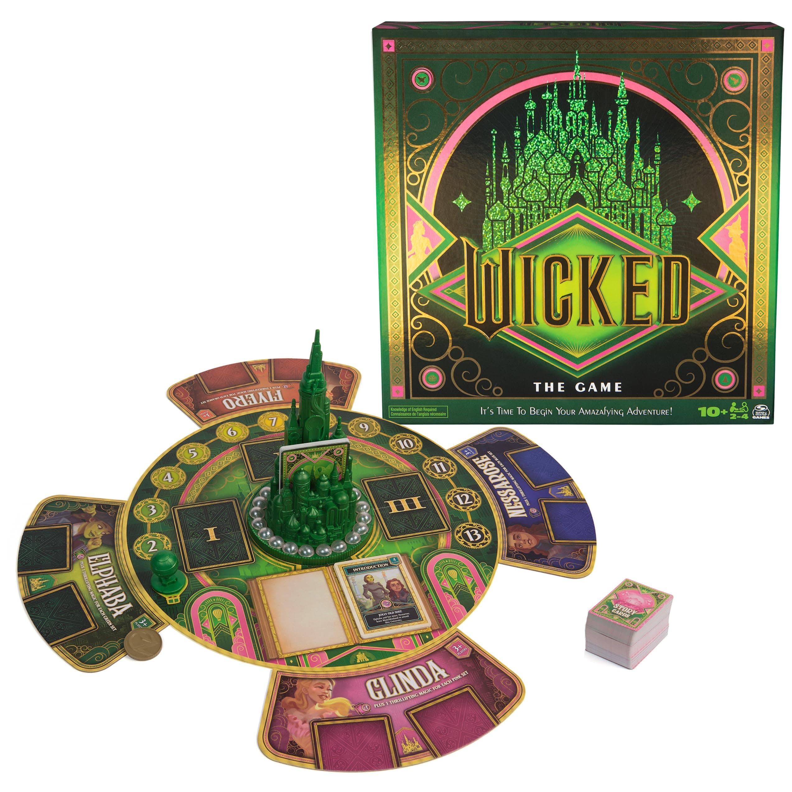 Spin Master Games, Wicked: The Game, an Original Concept Based on the New Movie Wicked, Begin Your Amazafying Adventure with Glinda & Elphaba, Easter Gift, 2-4 Players, for Ages 10 & Up
