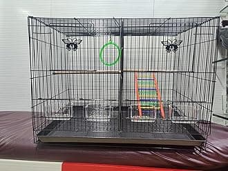 Imported Birds Cages with Removable Partition for Canary,Finches,Budgies,Lovebirds, Cocktail,Conures for All Small and Medium Size Birds with 1 Swing and 1 Ladder and 2 Perch Sticks-Colors May Vary
