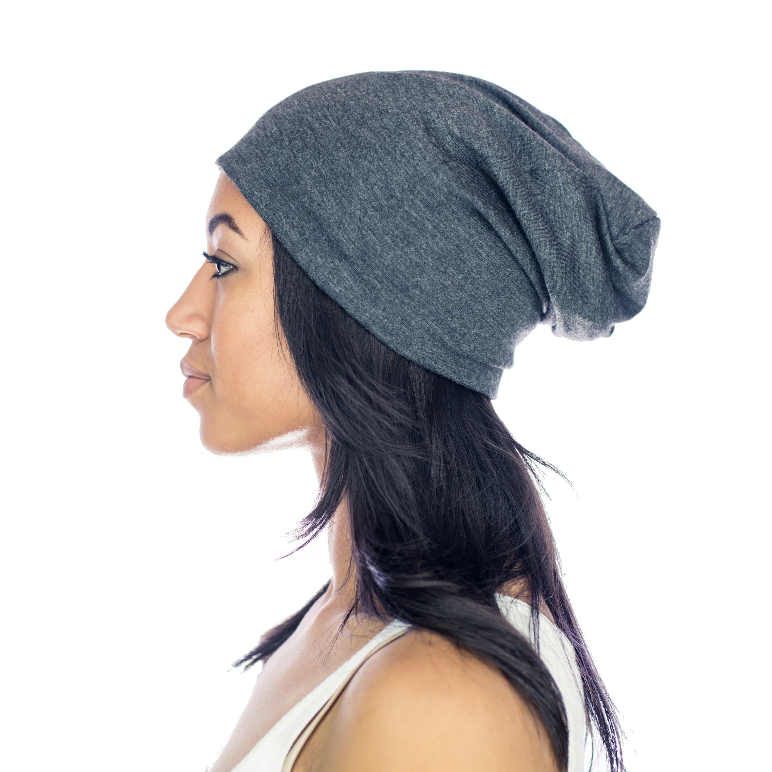 Grace Eleyae [Slap] Satin-Lined Sleep Cap, Women's Tam Hat Beanie - Small, Gray