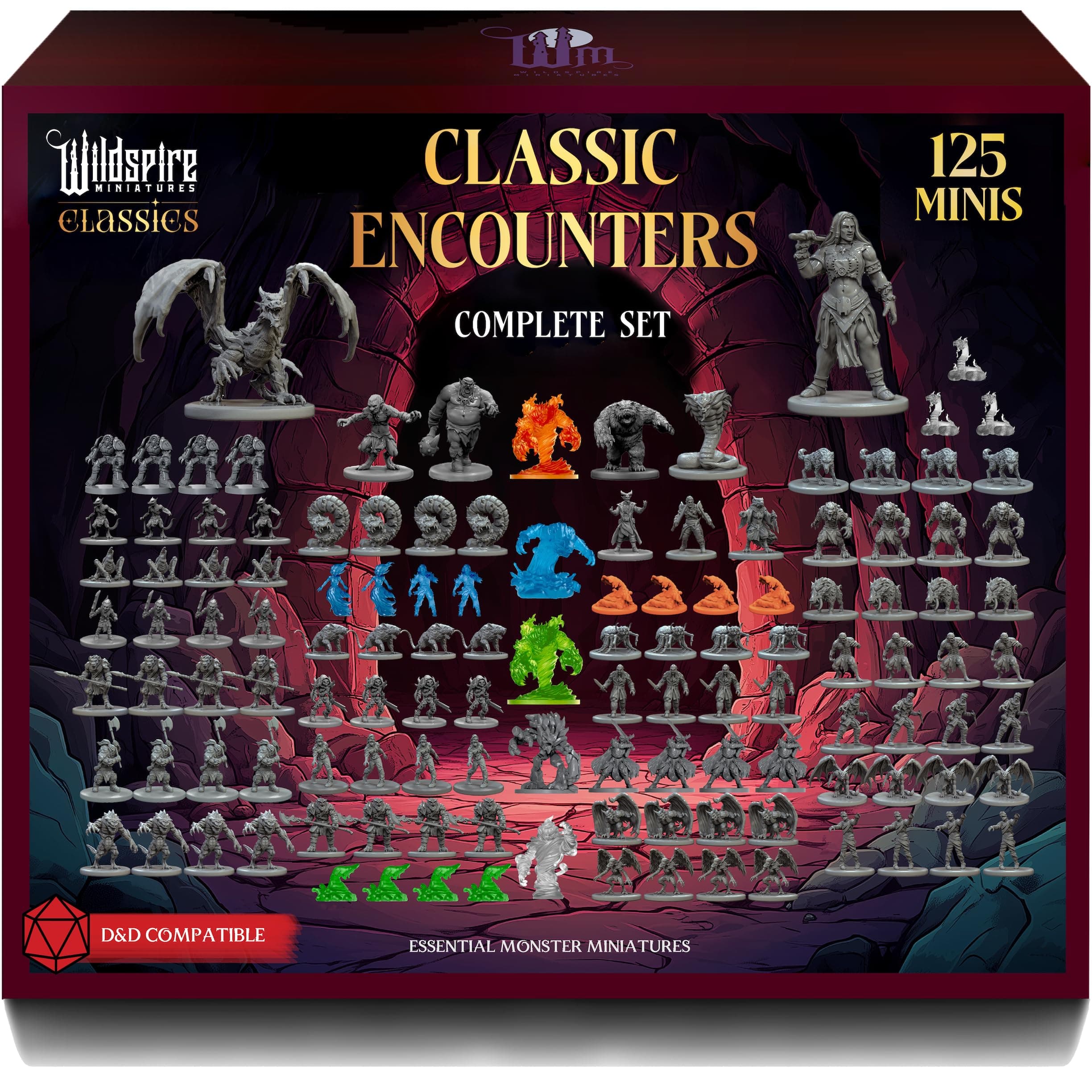 Complete Classic Creatures Set - Set 1 + Set 2 - Paintable Essential DND Monster Miniatures Bulk - 120 Miniatures for D&D 28mm Scale Minatures Dungeons and Dragons Minis D&D Minature Figures